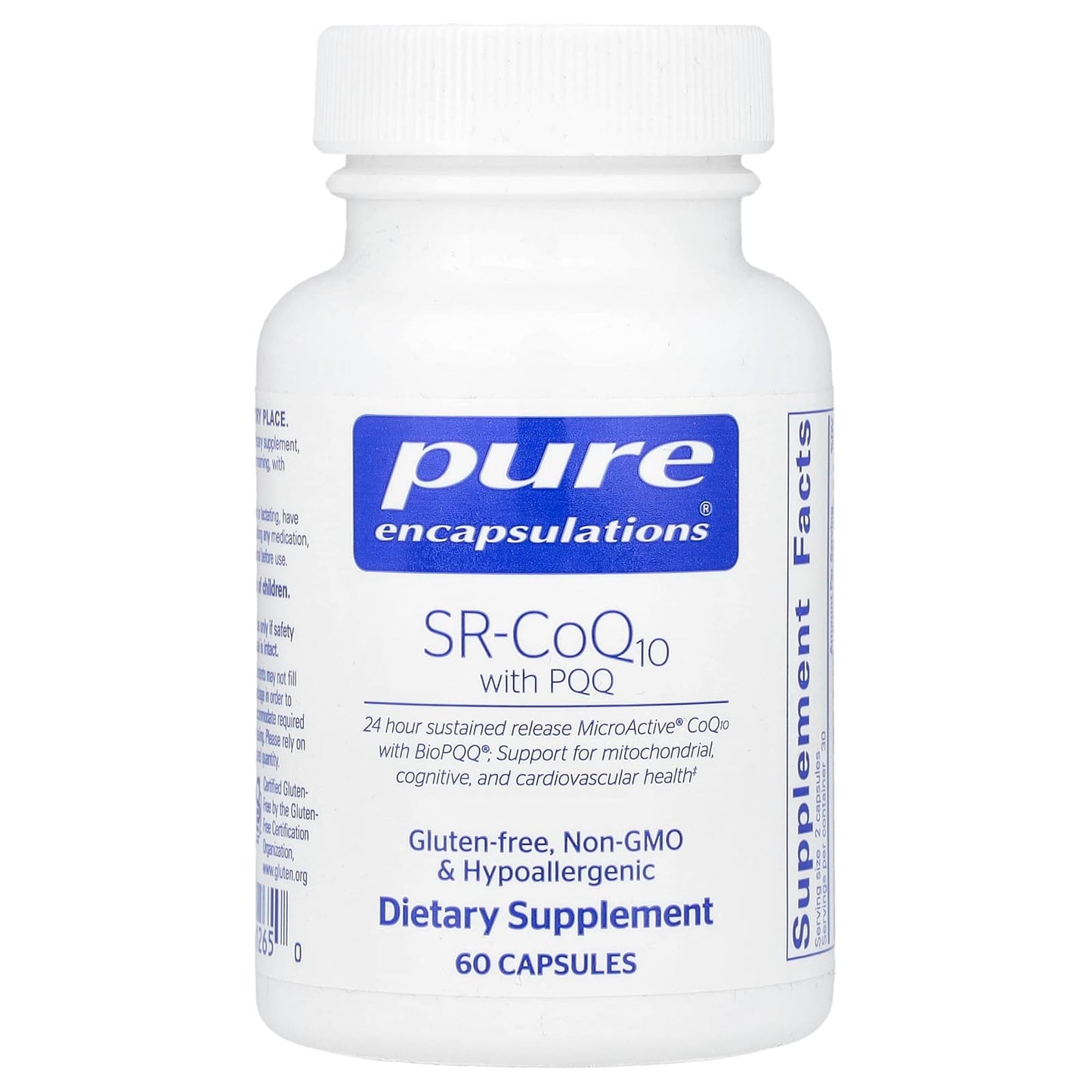 Pure Encapsulations, SR-CoQ10 With PQQ, 60 Capsules UPC 766298012650 | HiLife Vitamins