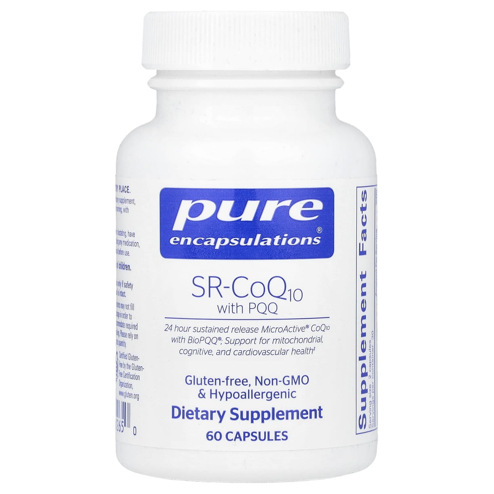 Pure Encapsulations, SR-CoQ10 With PQQ, 60 Capsules UPC 766298012650 | HiLife Vitamins