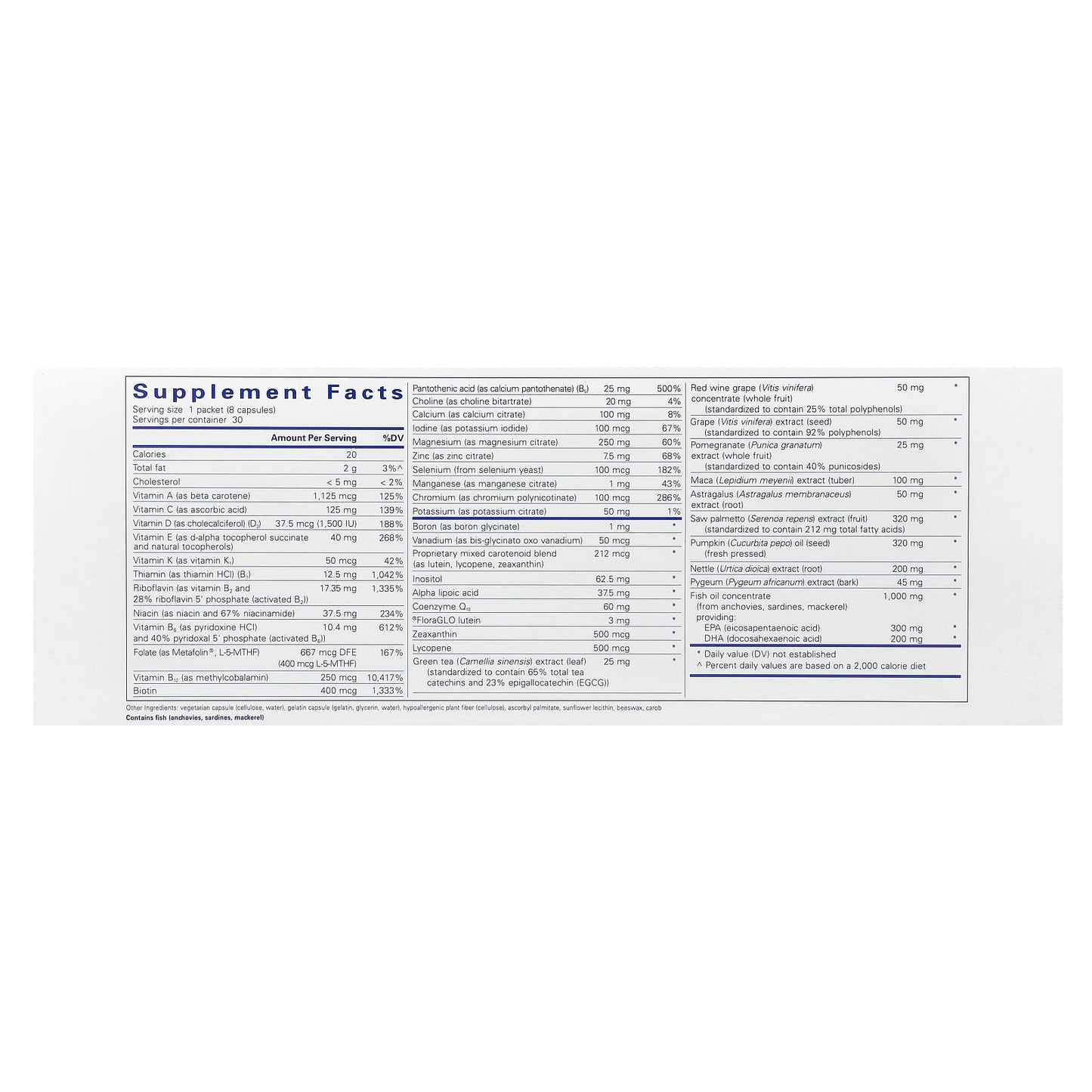 Pure Encapsulations, Mens Pure Pack, 30 Packets UPC 766298012742 | HiLife Vitamins