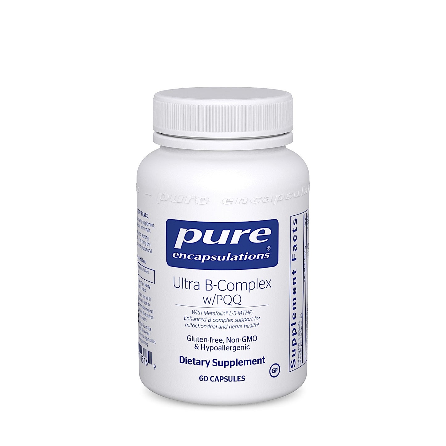 Pure Encapsulations, Ultra B-Complex W/ PQQ, 60 Capsules UPC 766298013169 | HiLife Vitamins