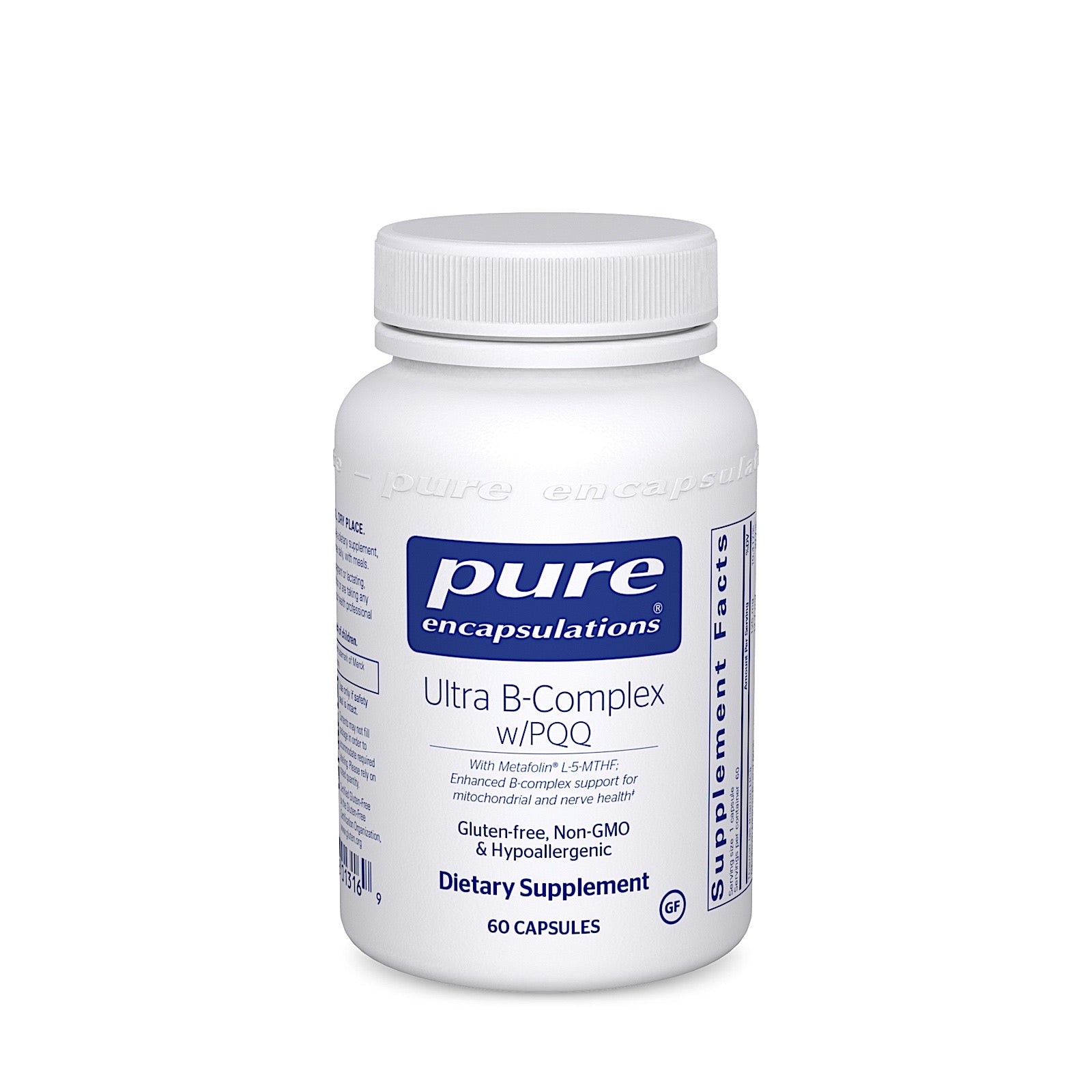 Pure Encapsulations, Ultra B-Complex W/ PQQ, 60 Capsules UPC 766298013169 | HiLife Vitamins