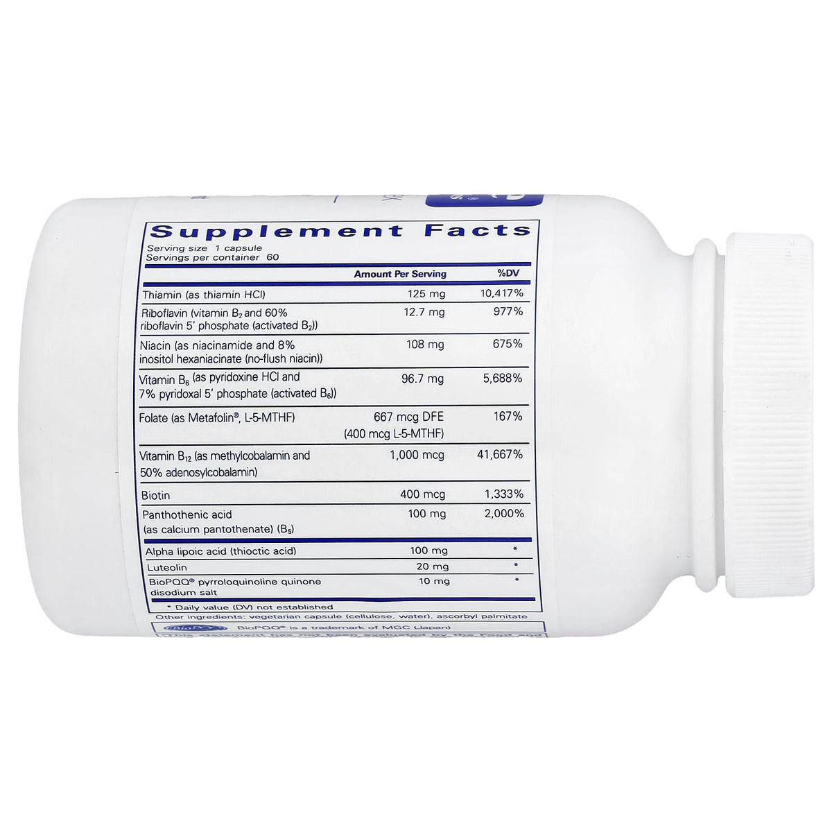 Pure Encapsulations, Ultra B-Complex W/ PQQ, 60 Capsules UPC 766298013169 | Hilife Vitamins