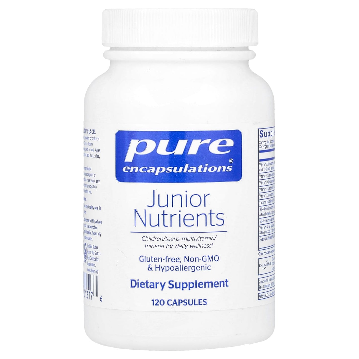 Pure Encapsulations, Junior Nutrients, 120 Capsules UPC 766298013176 | HiLife Vitamins