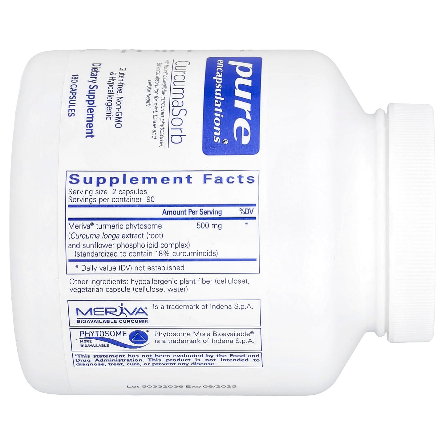 Pure Encapsulations, CurcumaSorb, 180 Capsules UPC 766298013510 | HiLife Vitamins
