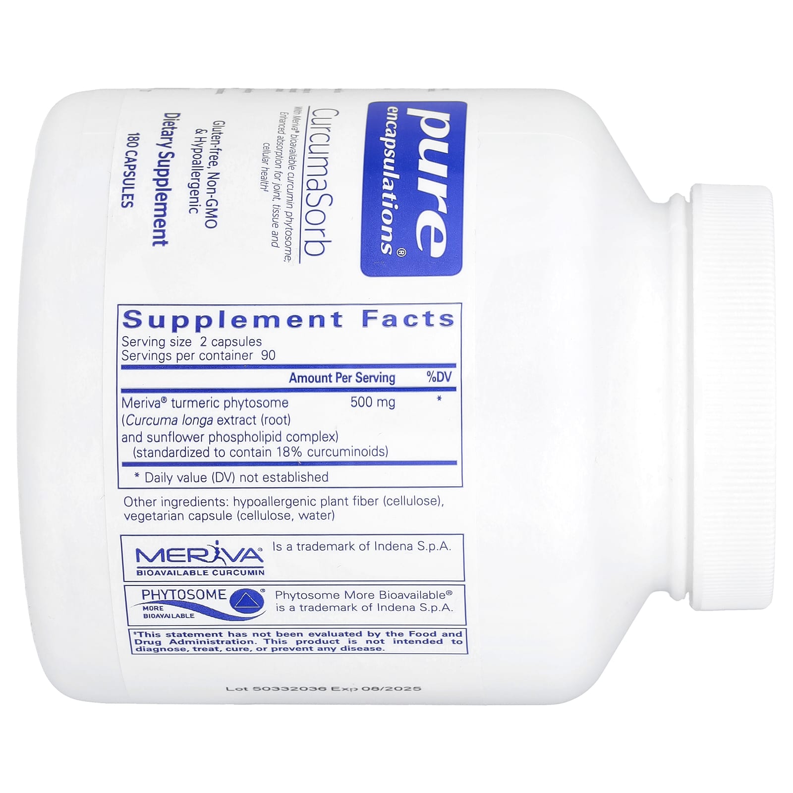 Pure Encapsulations, CurcumaSorb, 180 Capsules UPC 766298013510 | HiLife Vitamins