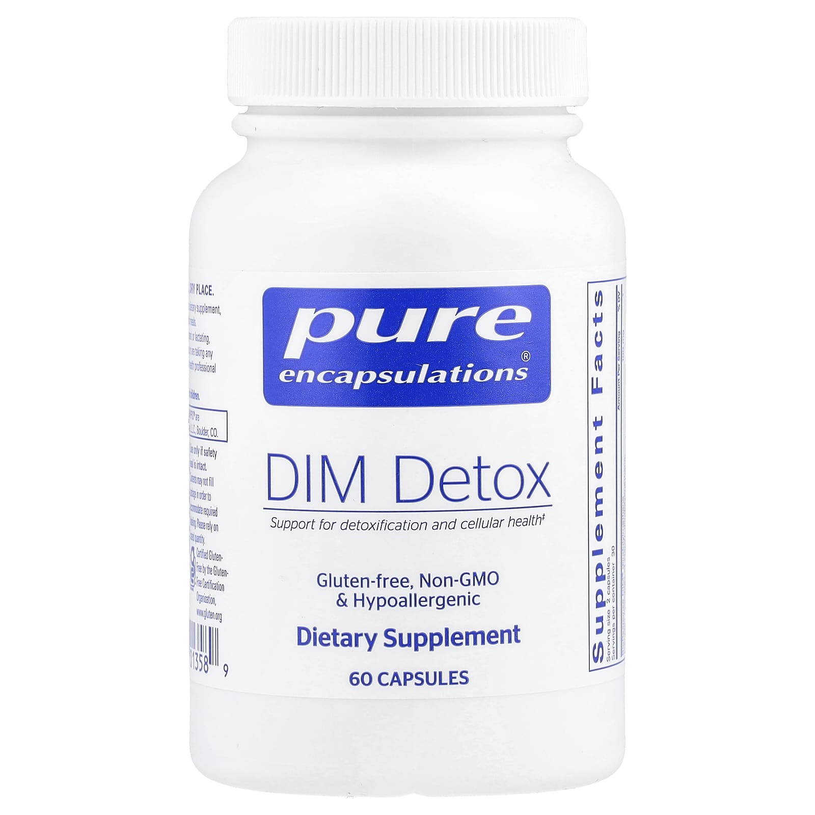 Pure Encapsulations, DIM Detox, 60 Capsules UPC 766298013589 | HiLife Vitamins