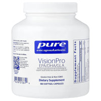 Pure Encapsulations, VisionPro EPA/DHA/GLA, 180 Softgels UPC 766298013619 | Hilife Vitamins
