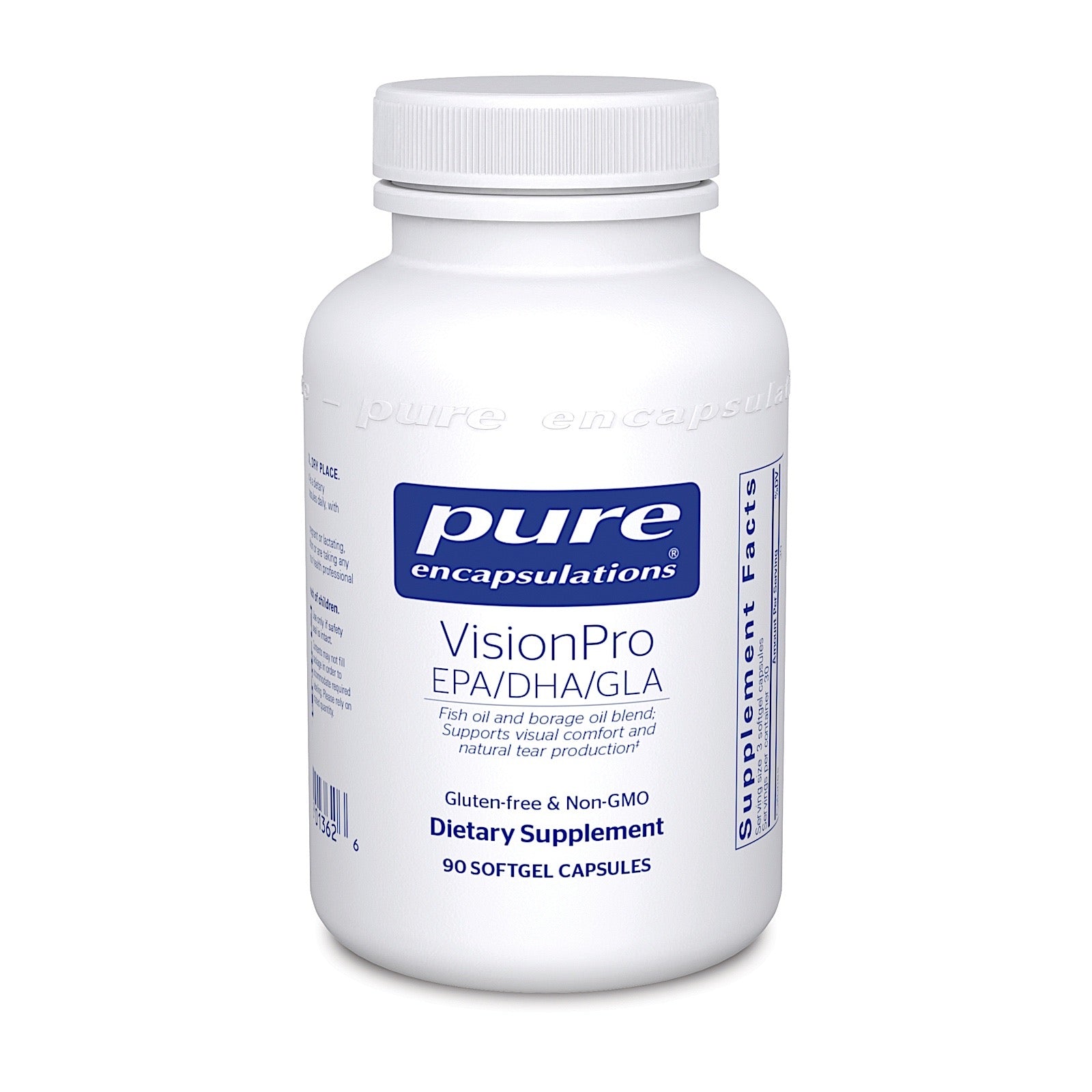 Pure Encapsulations, VisionPro EPA/DHA/GLA, 90 Softgels UPC 766298013626 | HiLife Vitamins