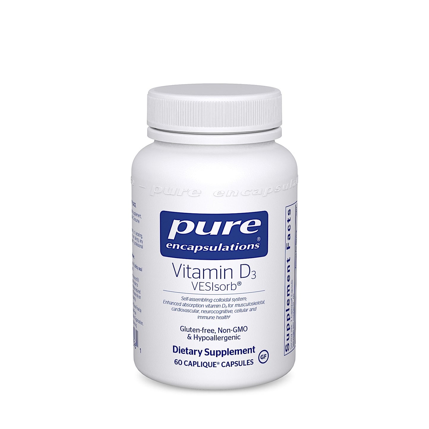 Pure Encapsulations, Vitamin D3 VESIsorb, 60 Caplique Capsules UPC 766298013961 | HiLife Vitamins