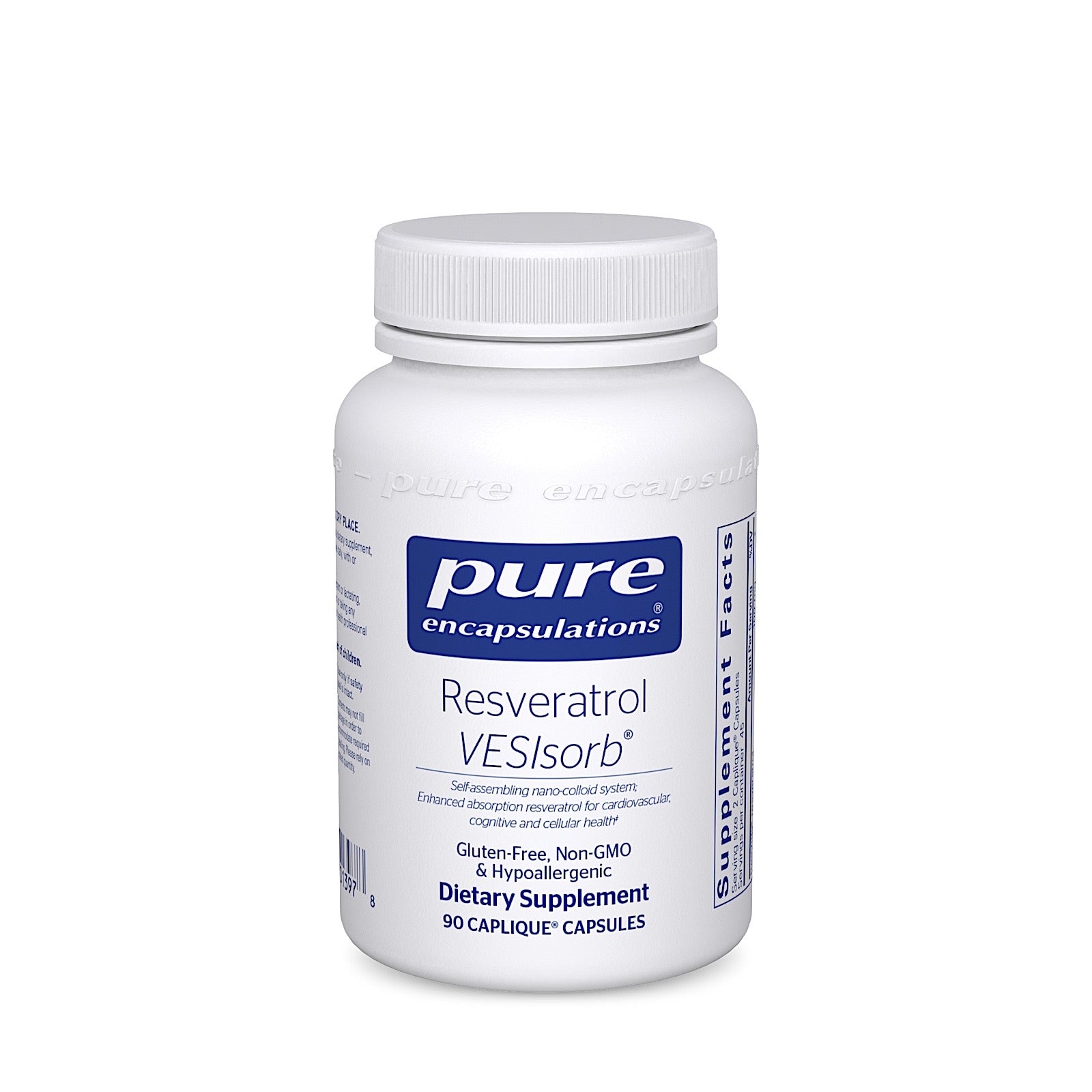 Pure Encapsulations, Resveratrol VESIsorb, 90 Caplique Capsules UPC 766298013978 | HiLife Vitamins