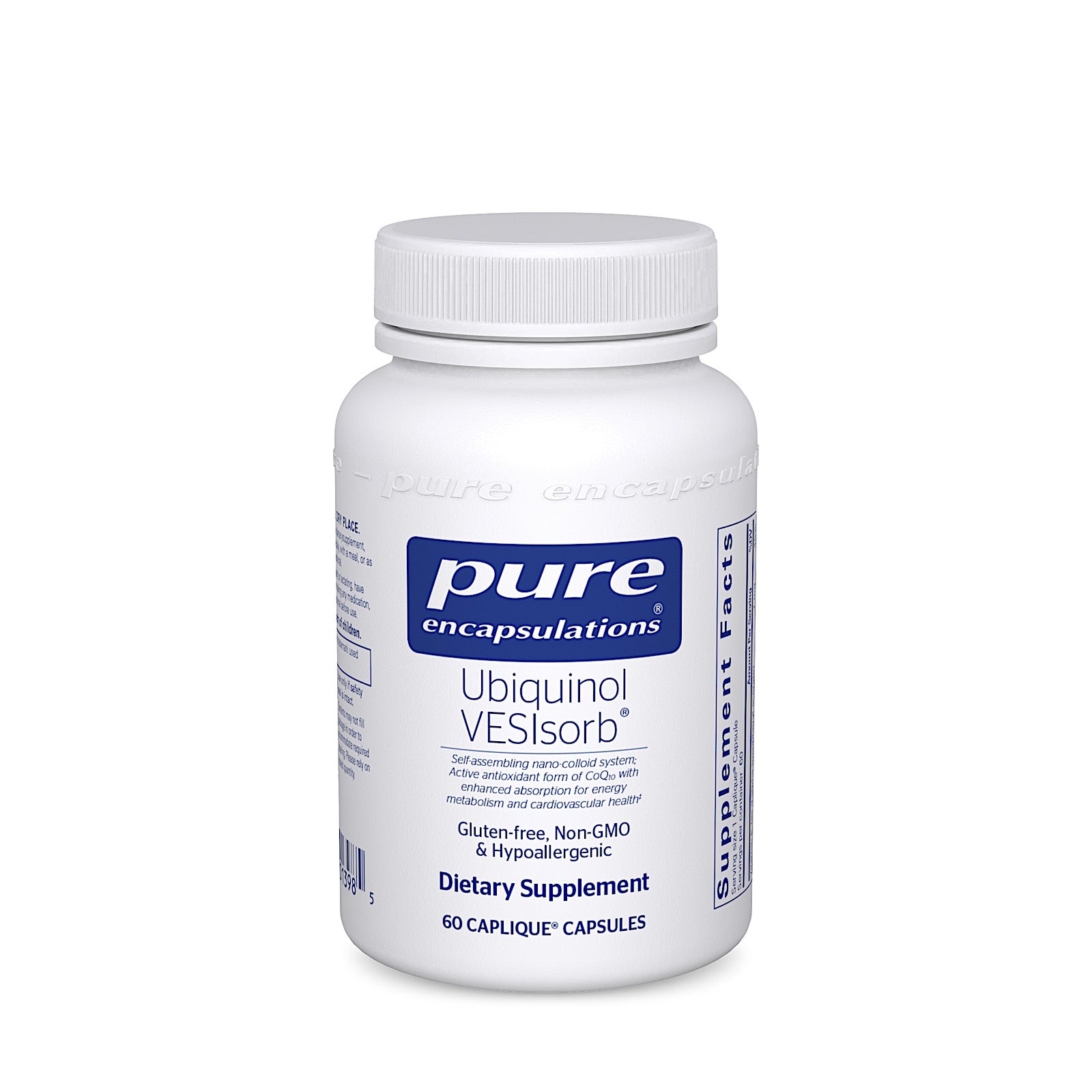 Pure Encapsulations, Ubiquinol VESIsorb, 60 Softgel Capsules UPC 766298013985 | HiLife Vitamins
