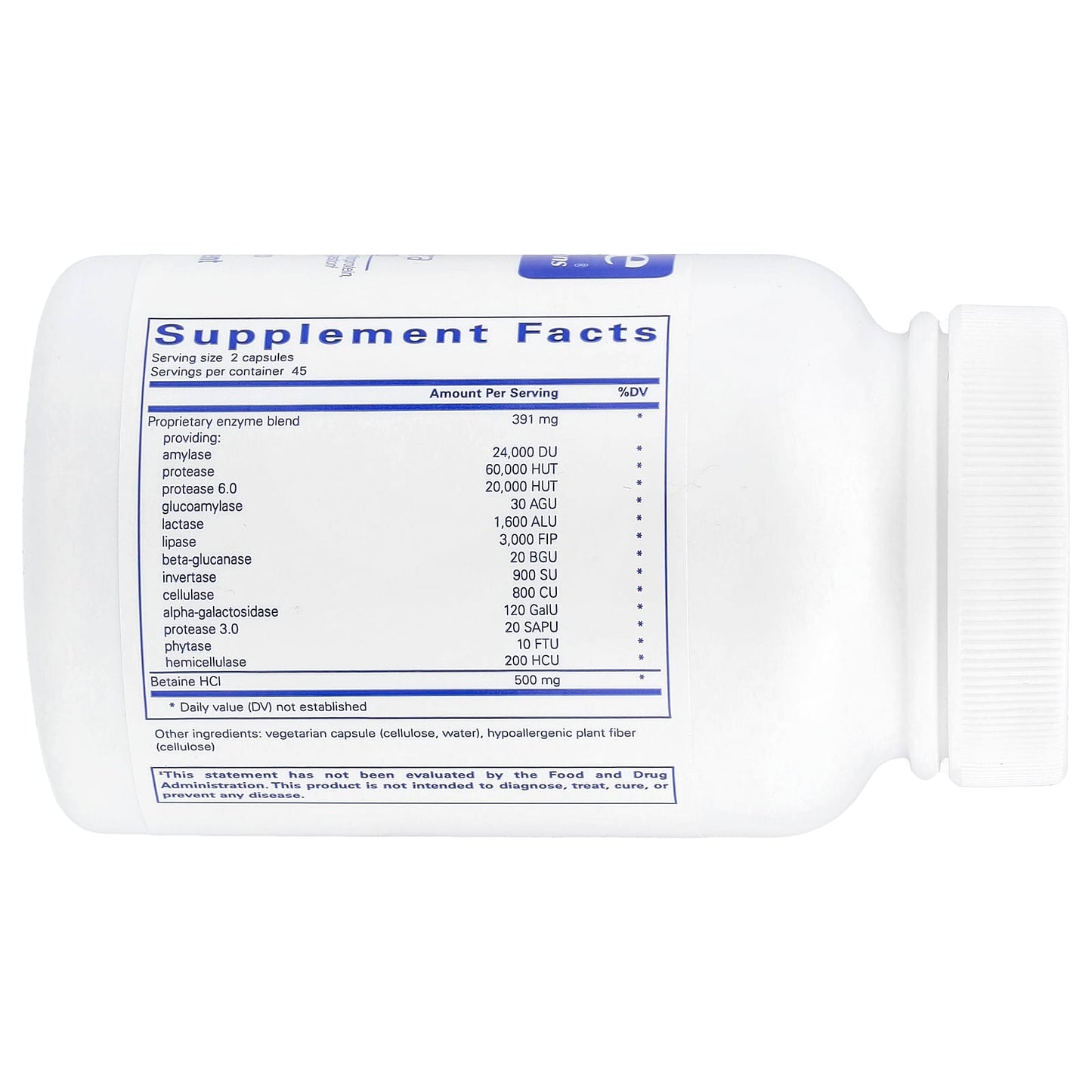 Pure Encapsulations, Digestive Enzymes Ultra w/Betaine HCl, 90 Capsules UPC 766298014548 | HiLife Vitamins