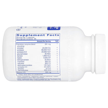 Pure Encapsulations, Digestive Enzymes Ultra w/Betaine HCl, 180 Capsules UPC 766298014593 | HiLife Vitamins