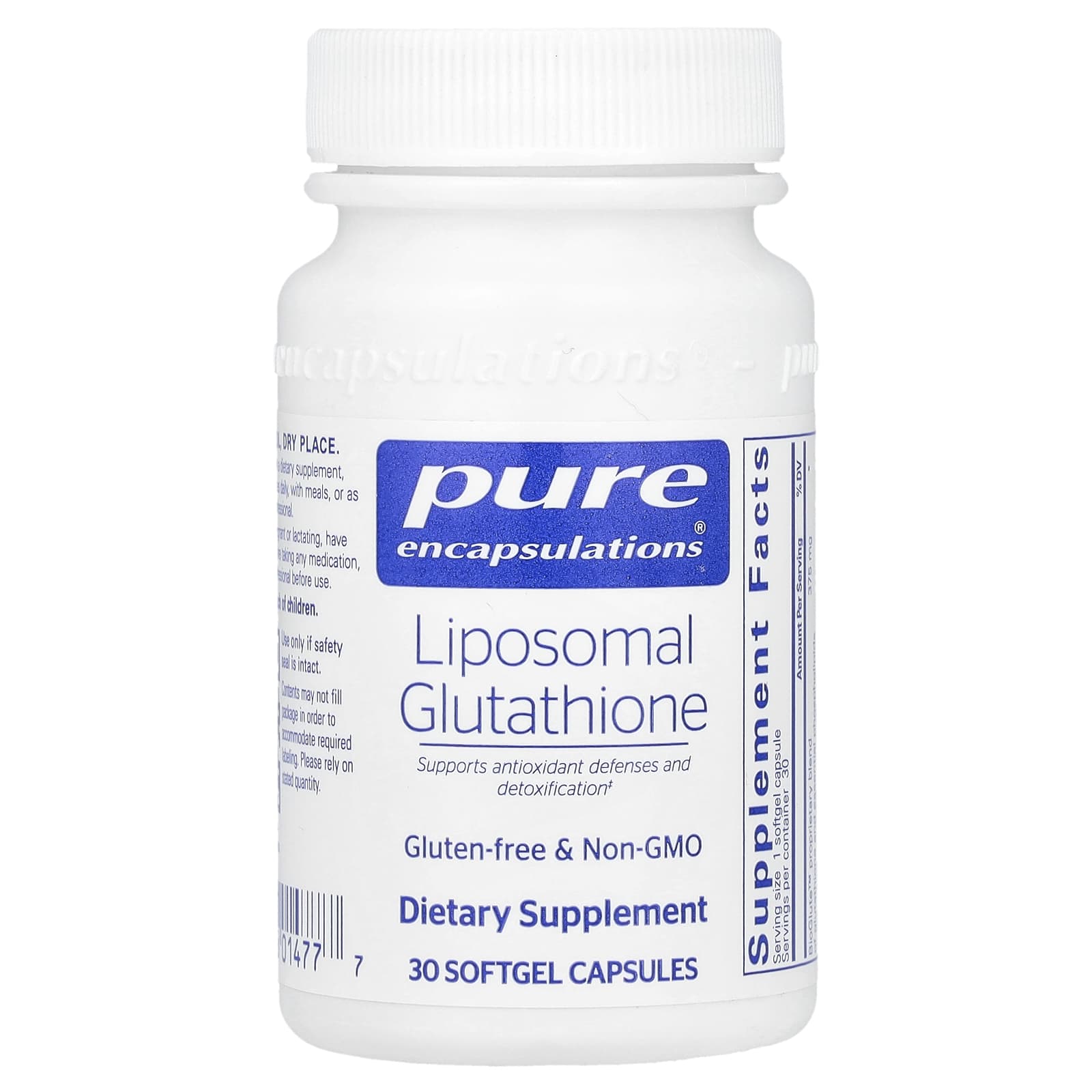 Pure Encapsulations, Liposomal Glutathione, 30 Capsules - 766298014777 | Hilife Vitamins