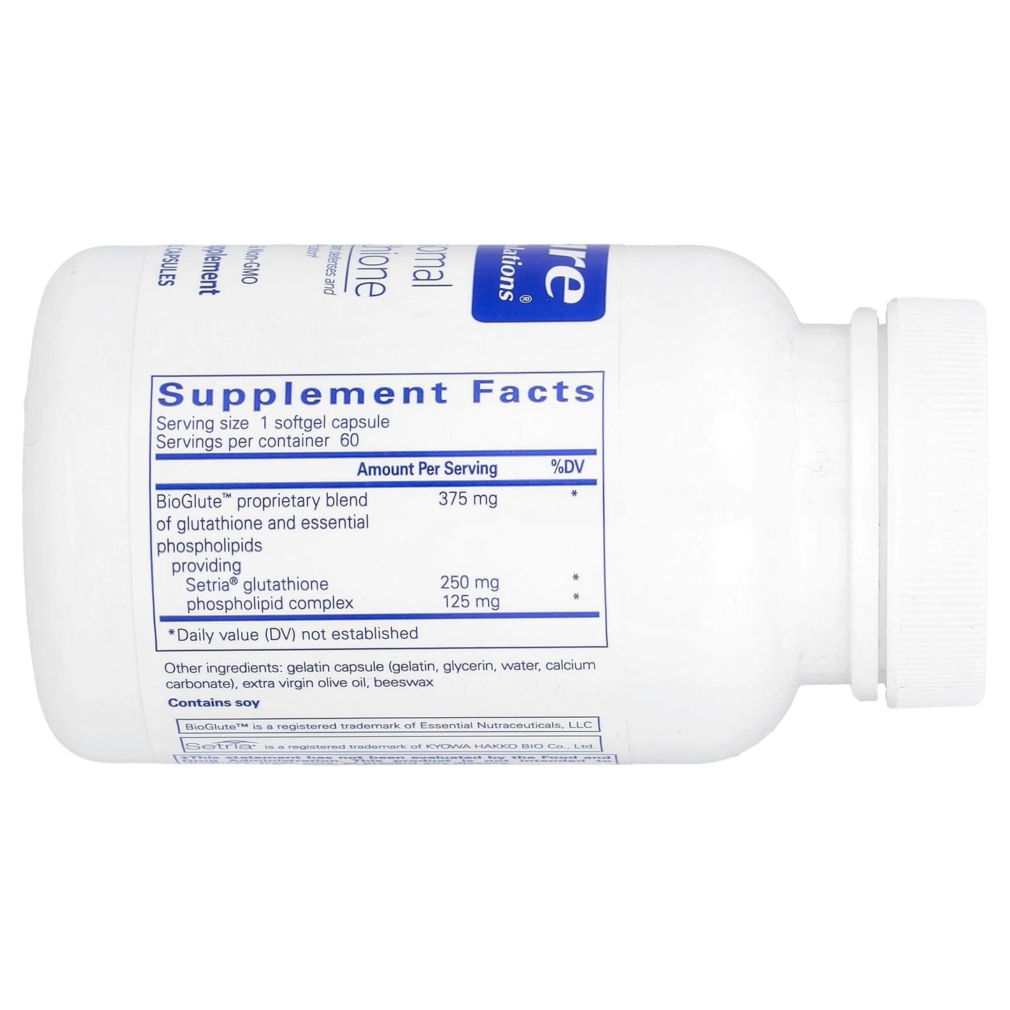 Pure Encapsulations, Liposomal Glutathione, 60 Softgels UPC 766298014784 | HiLife Vitamins