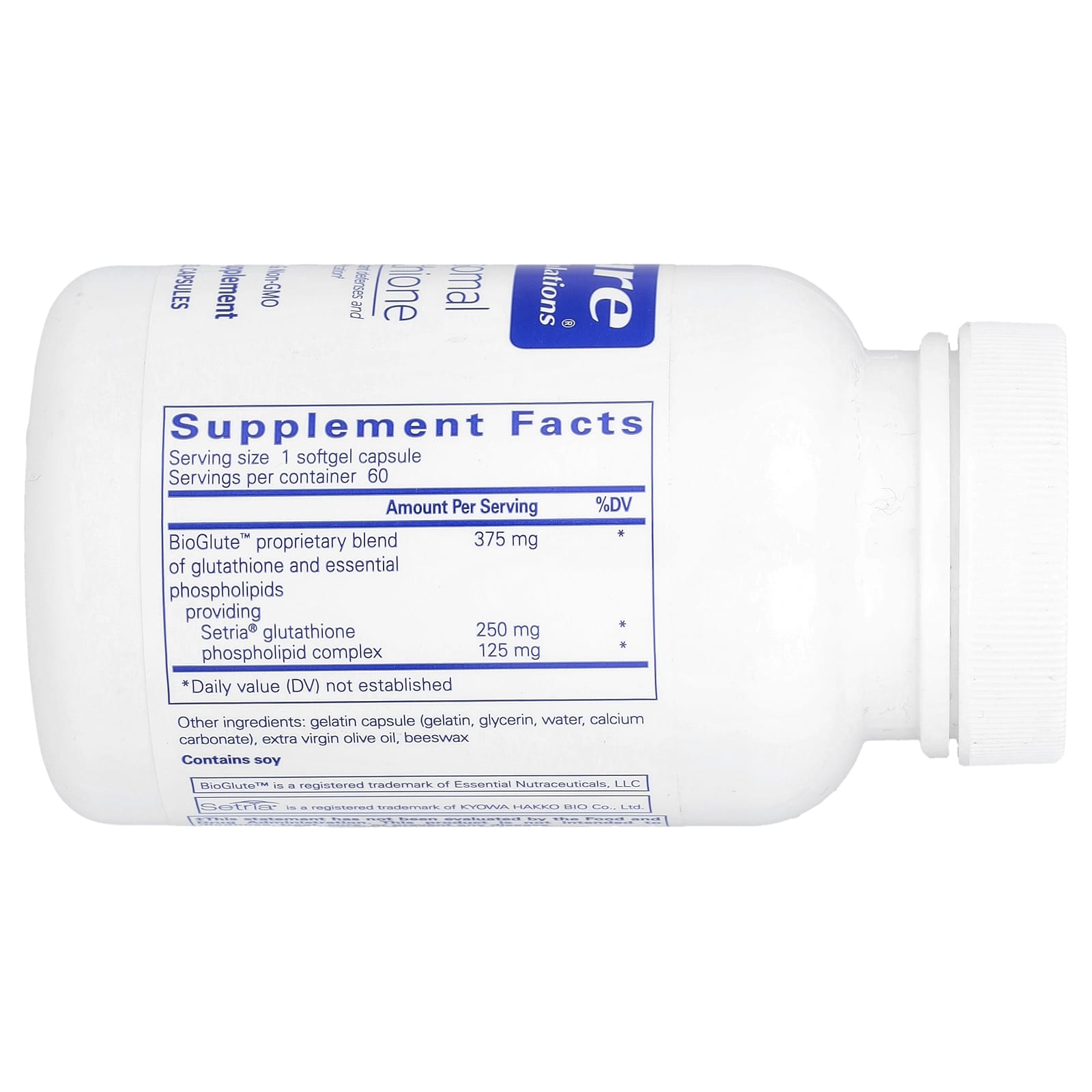 Pure Encapsulations, Liposomal Glutathione, 60 Softgels UPC 766298014784 | HiLife Vitamins