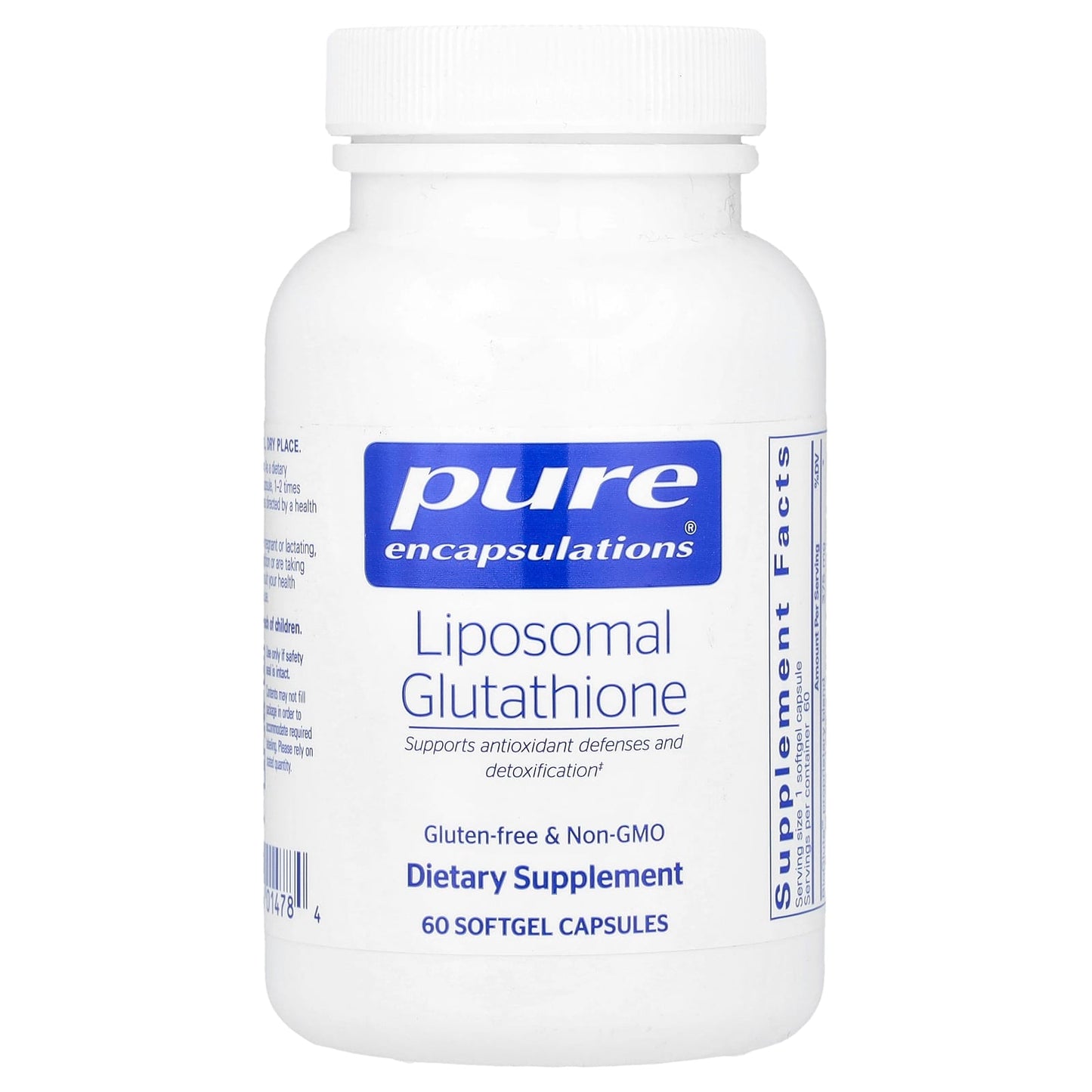 Pure Encapsulations, Liposomal Glutathione, 60 Softgels UPC 766298014784 | HiLife Vitamins