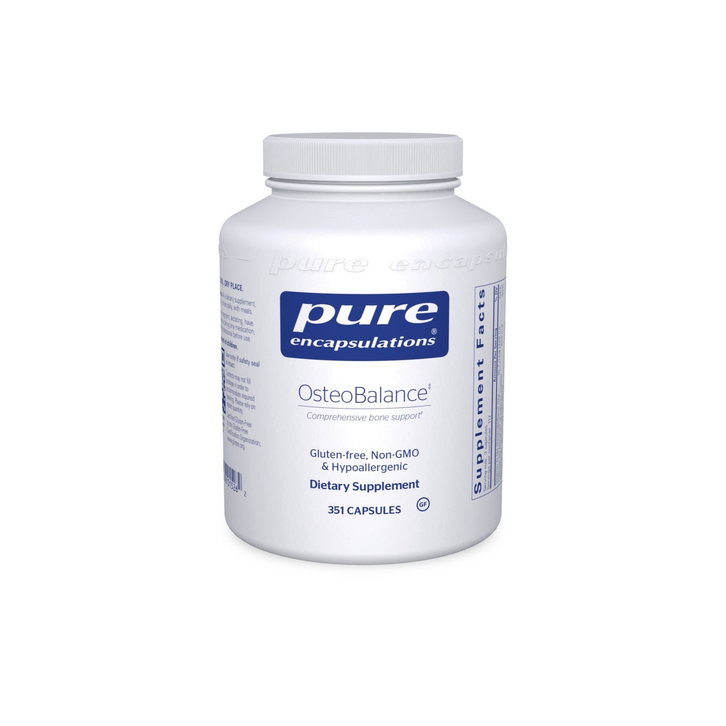 Pure Encapsulations, Osteobalance, 350 Capsules UPC 766298015262 | HiLife Vitamins