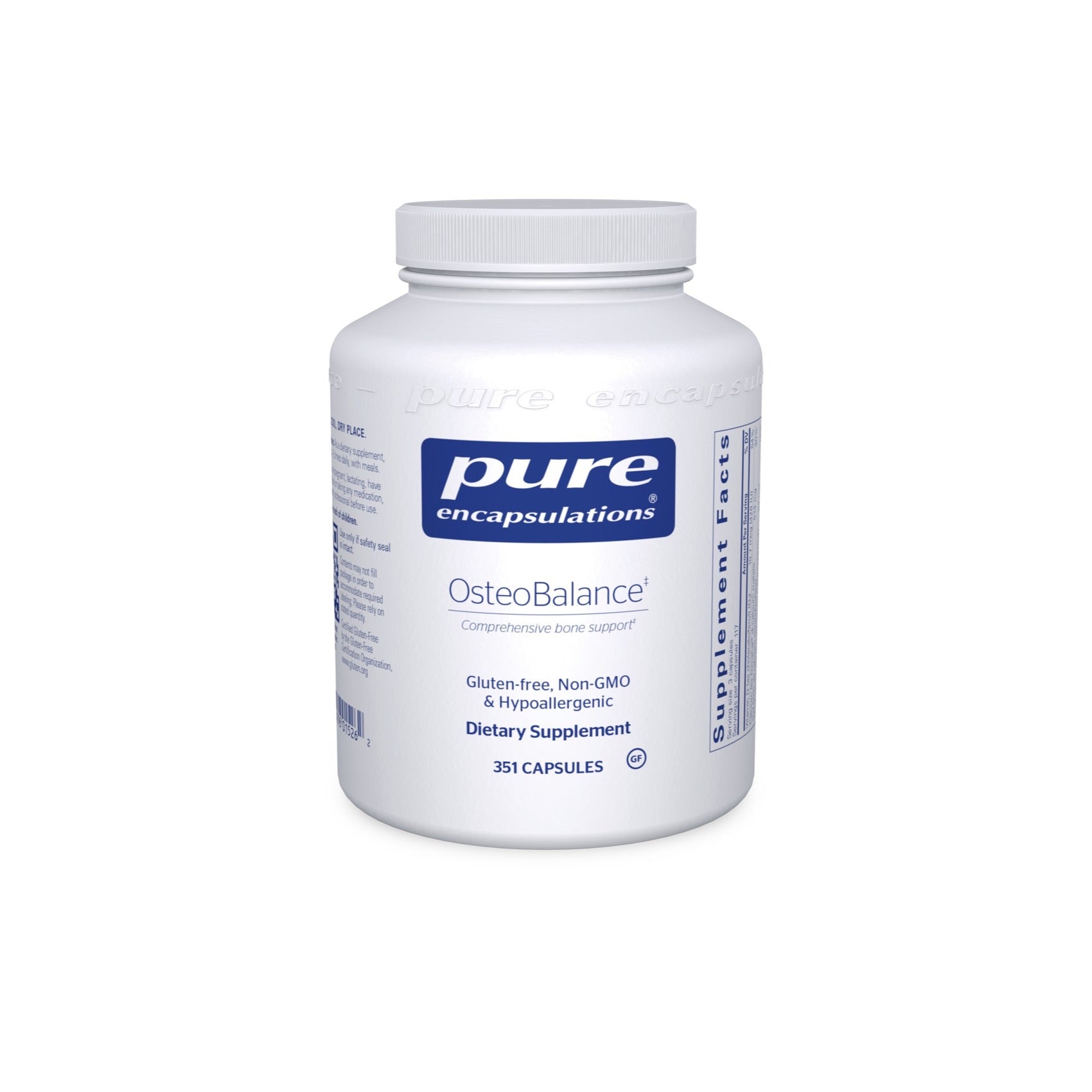 Pure Encapsulations, Osteobalance, 350 Capsules UPC 766298015262 | HiLife Vitamins