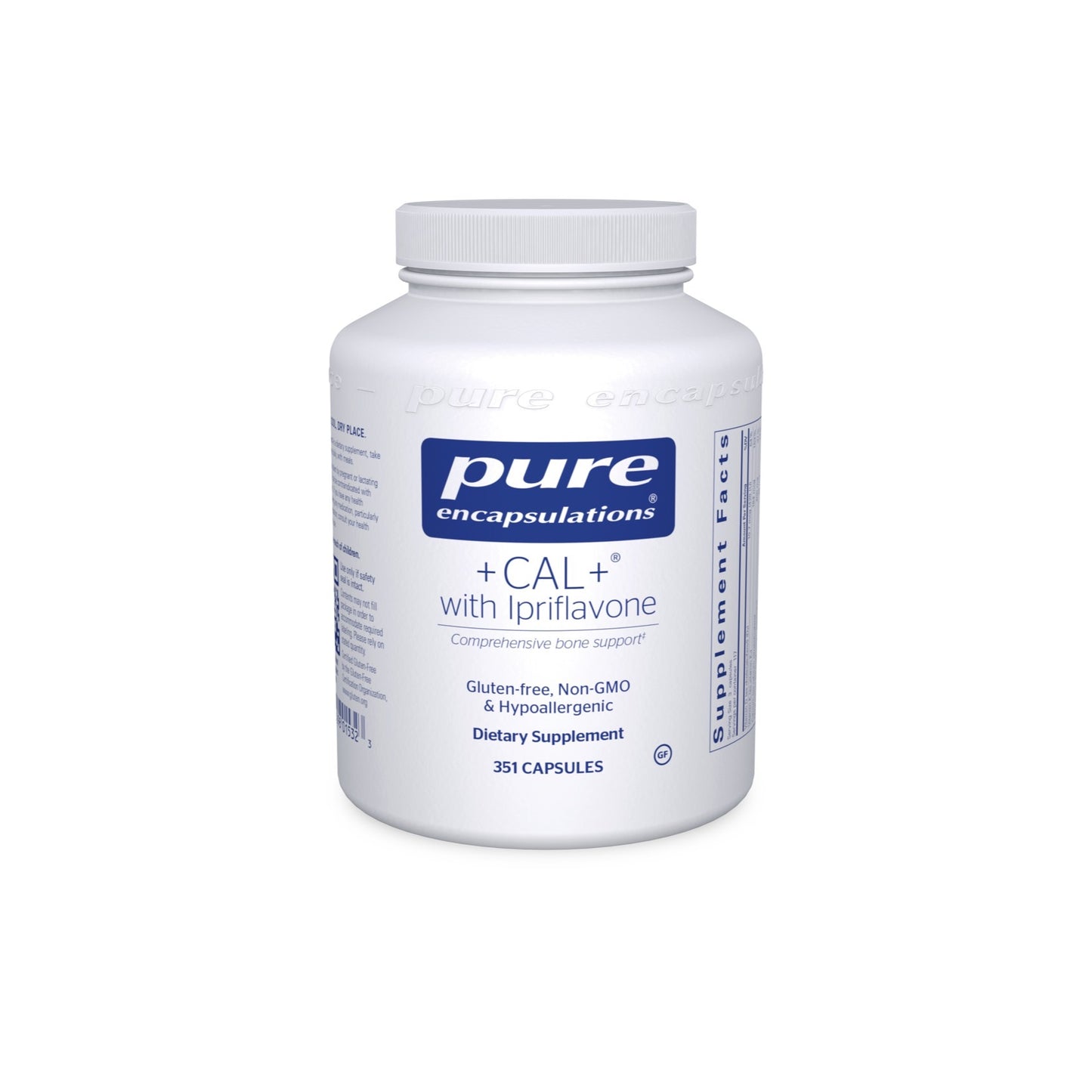 Pure Encapsulations, CAL+ With Ipriflavone, 350 Capsules UPC 766298015323 | HiLife Vitamins