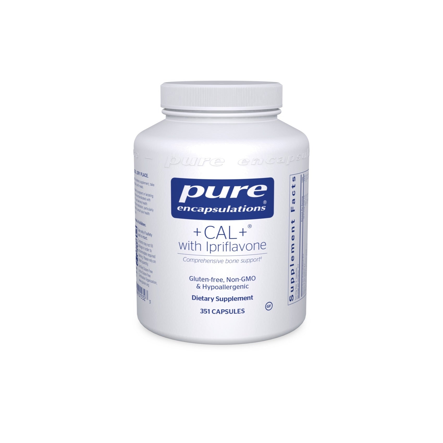 Pure Encapsulations, CAL+ With Ipriflavone, 350 Capsules UPC 766298015323 | HiLife Vitamins