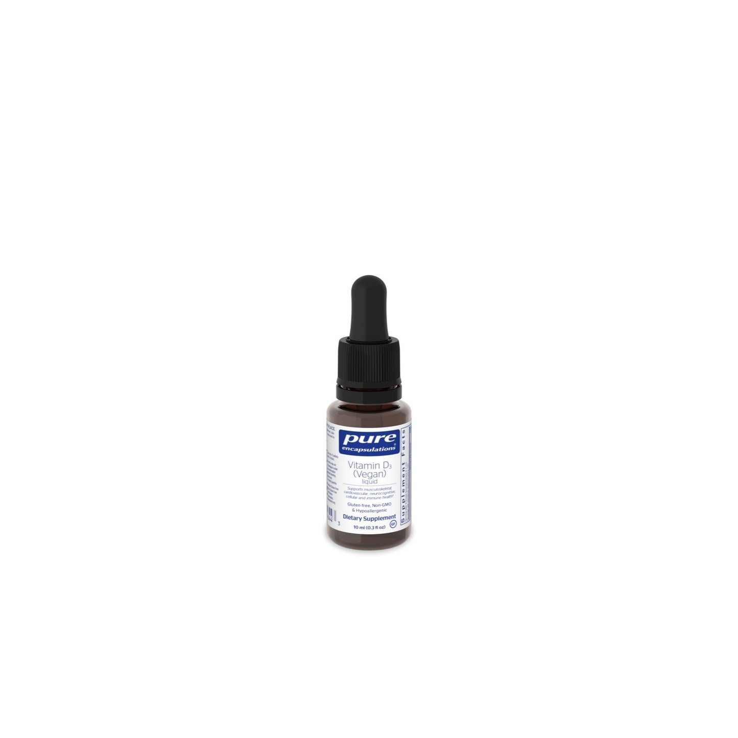 Pure Encapsulations, Vitamin D3 (Vegan) Liquid, .3 Oz UPC 766298016443 | HiLife Vitamins