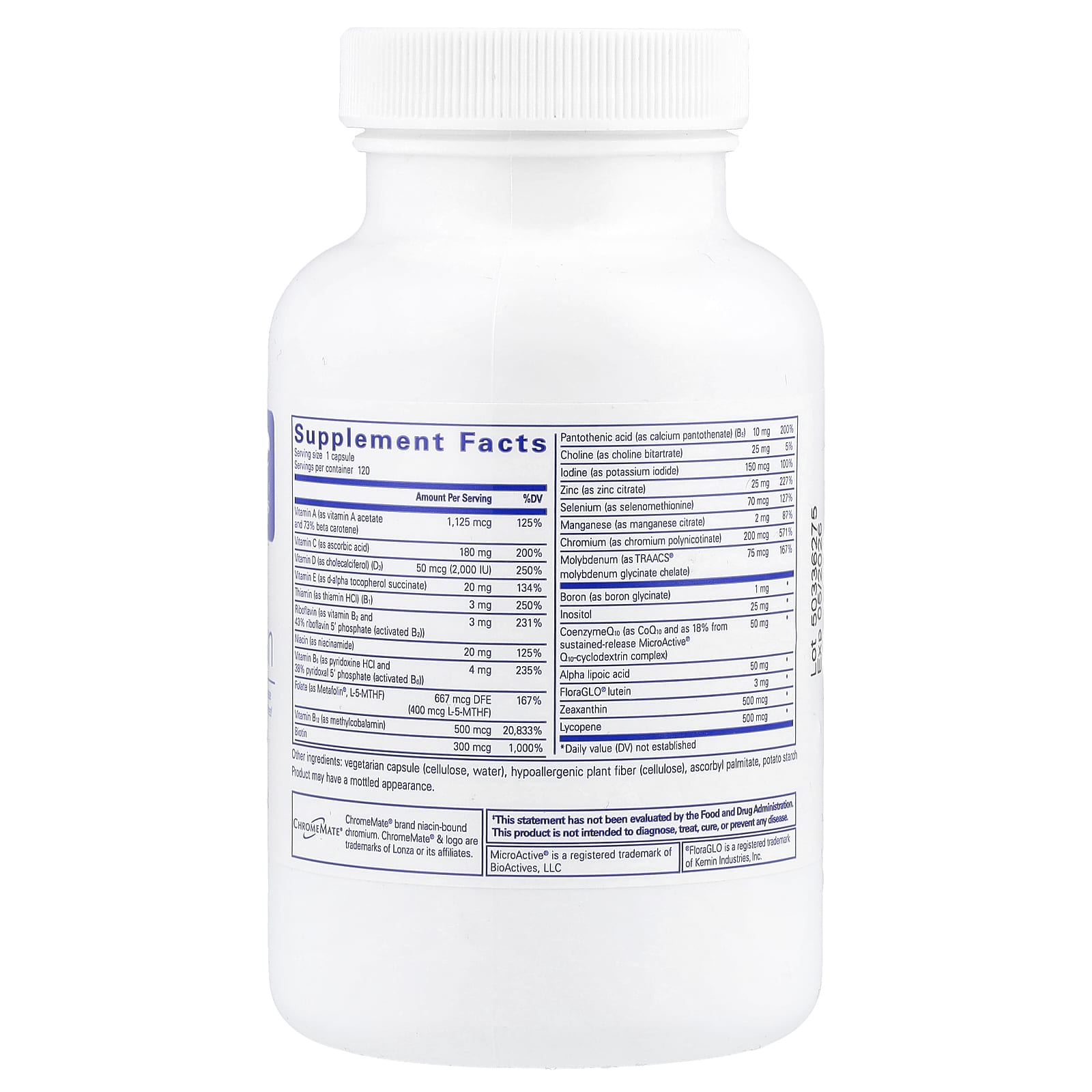 Pure Encapsulations, O.N.E. Multivitamin, 120 Capsules - 766298017136 | Hilife Vitamins