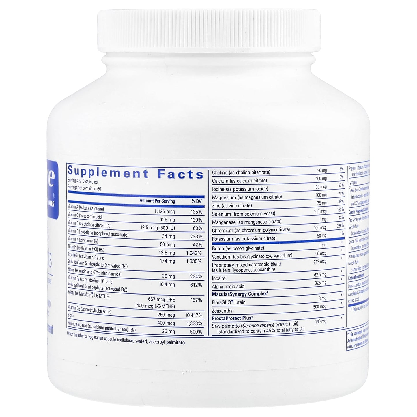 Pure Encapsulations, Men's Nutrients, 180 Capsules UPC 766298017495 | HiLife Vitamins