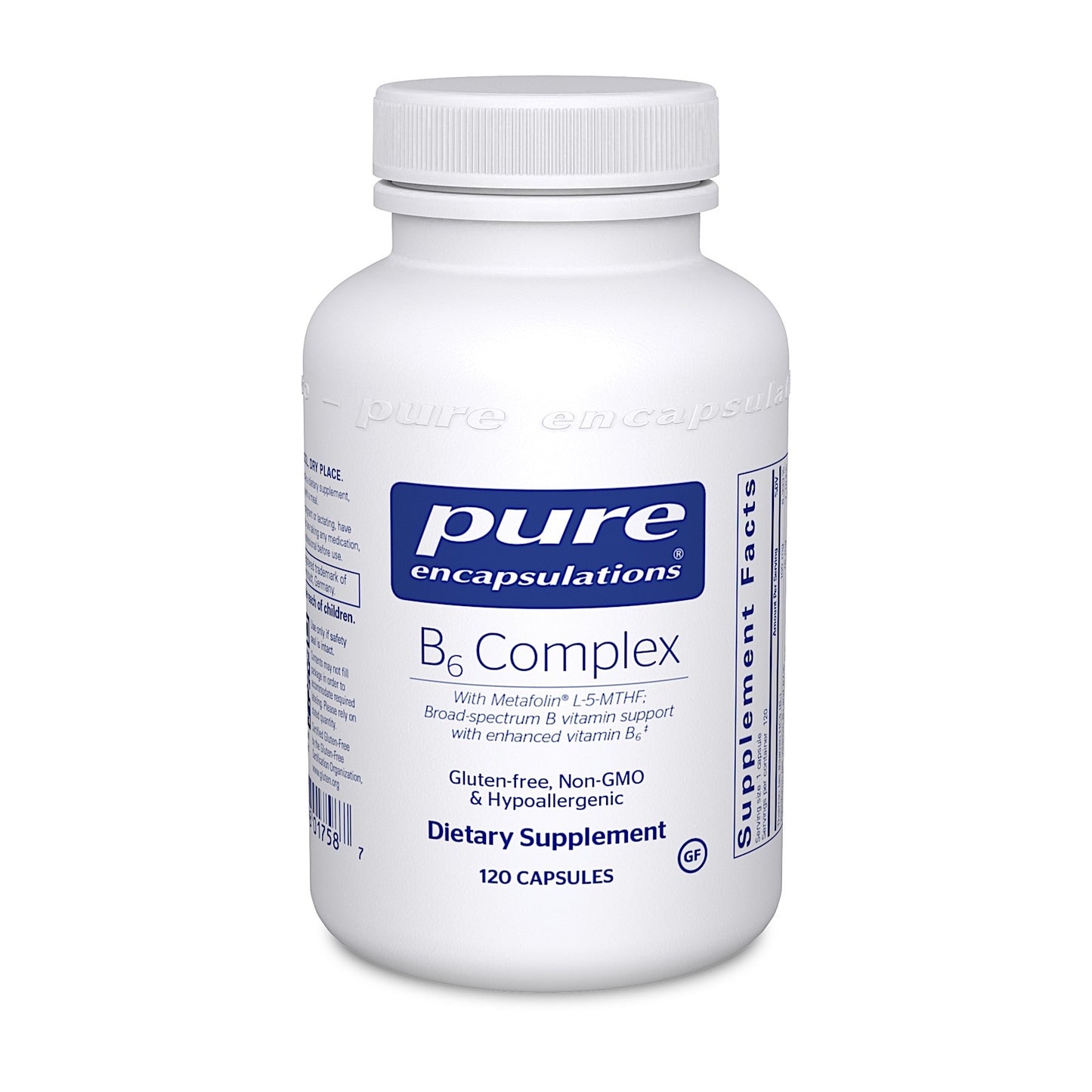 Pure Encapsulations, B6 Complex, 120 Capsules UPC 766298017587 | HiLife Vitamins