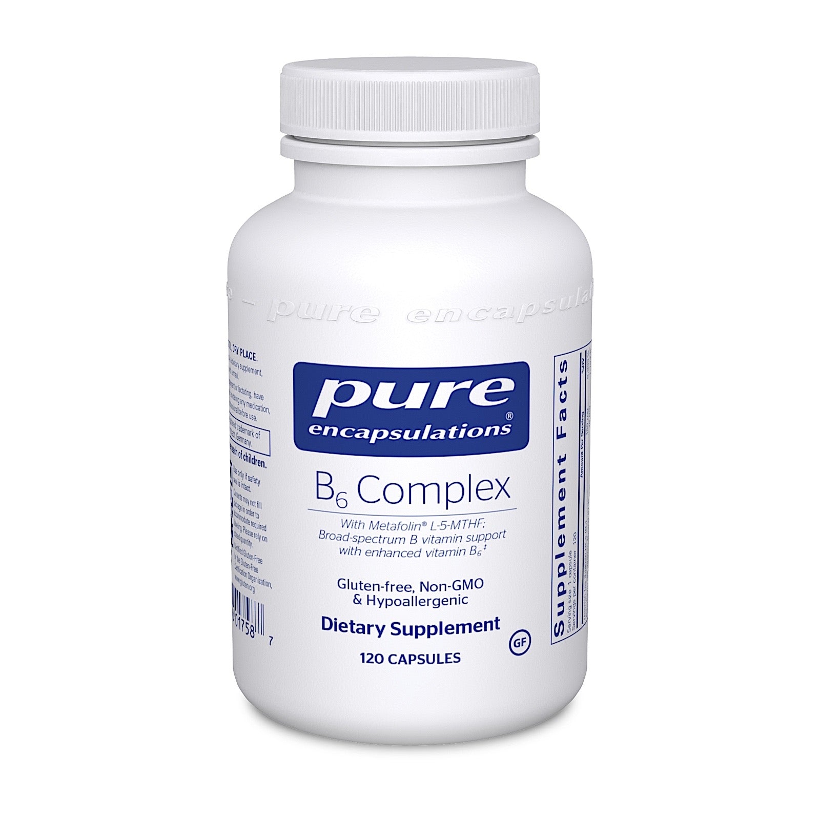 Pure Encapsulations, B6 Complex, 120 Capsules UPC 766298017587 | HiLife Vitamins