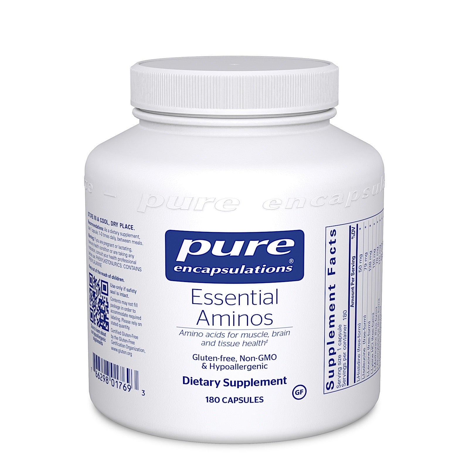 Pure Encapsulations, Essential Aminos, 180 Capsules UPC 766298017693 | HiLife Vitamins