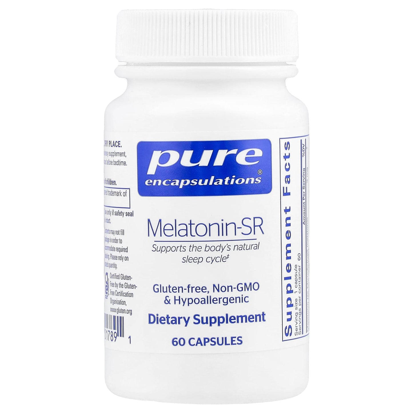 Pure Encapsulations, Melatonin-SR, 60 Capsules UPC 766298017891 | HiLife Vitamins