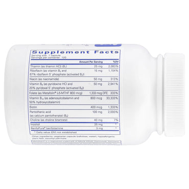 Pure Encapsulations, PureGenomics B-Complex, 120 Capsules UPC 766298018218 | HiLife Vitamins