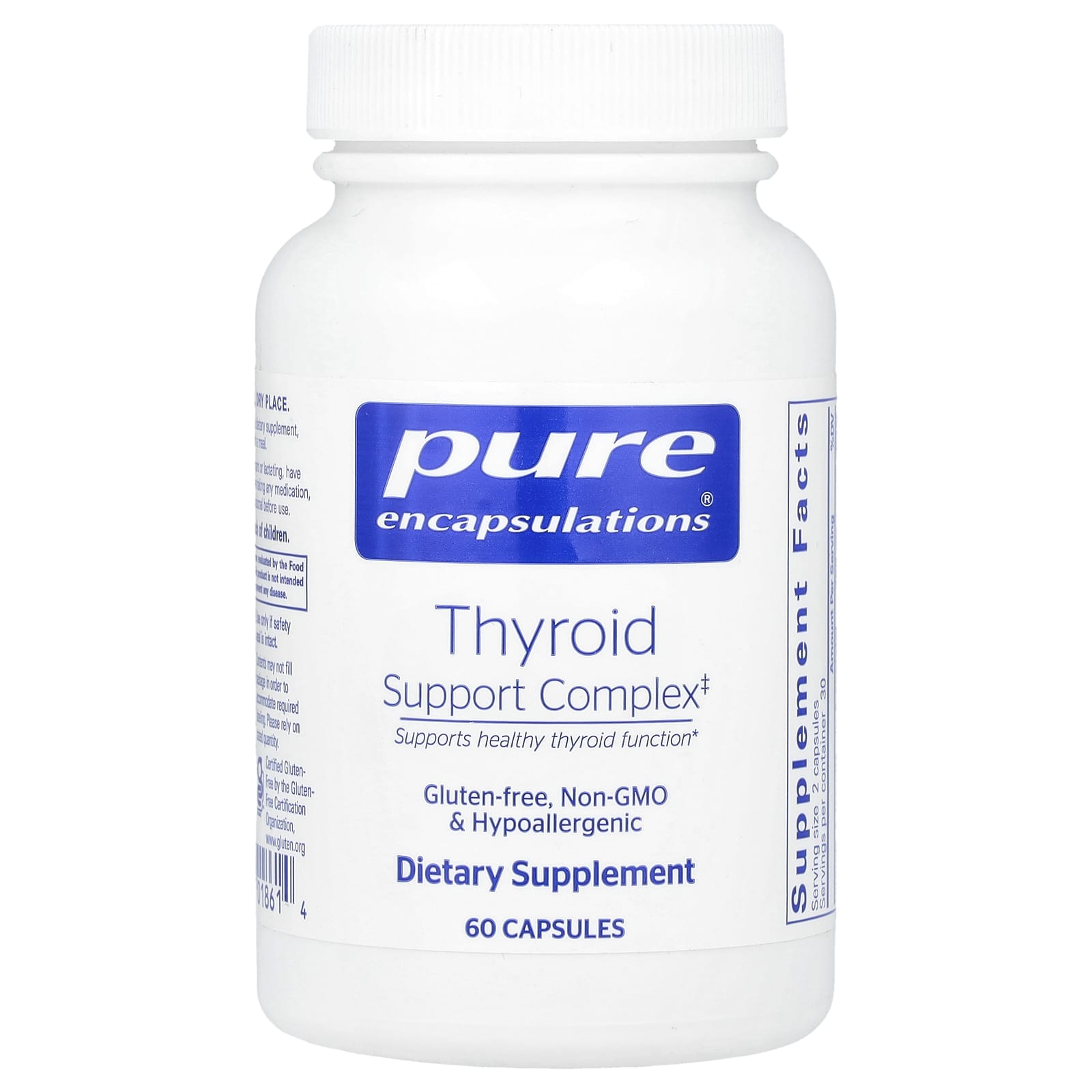 Pure Encapsulations, Thyroid Support Complex, 60 Capsules UPC 766298018614 | HiLife Vitamins