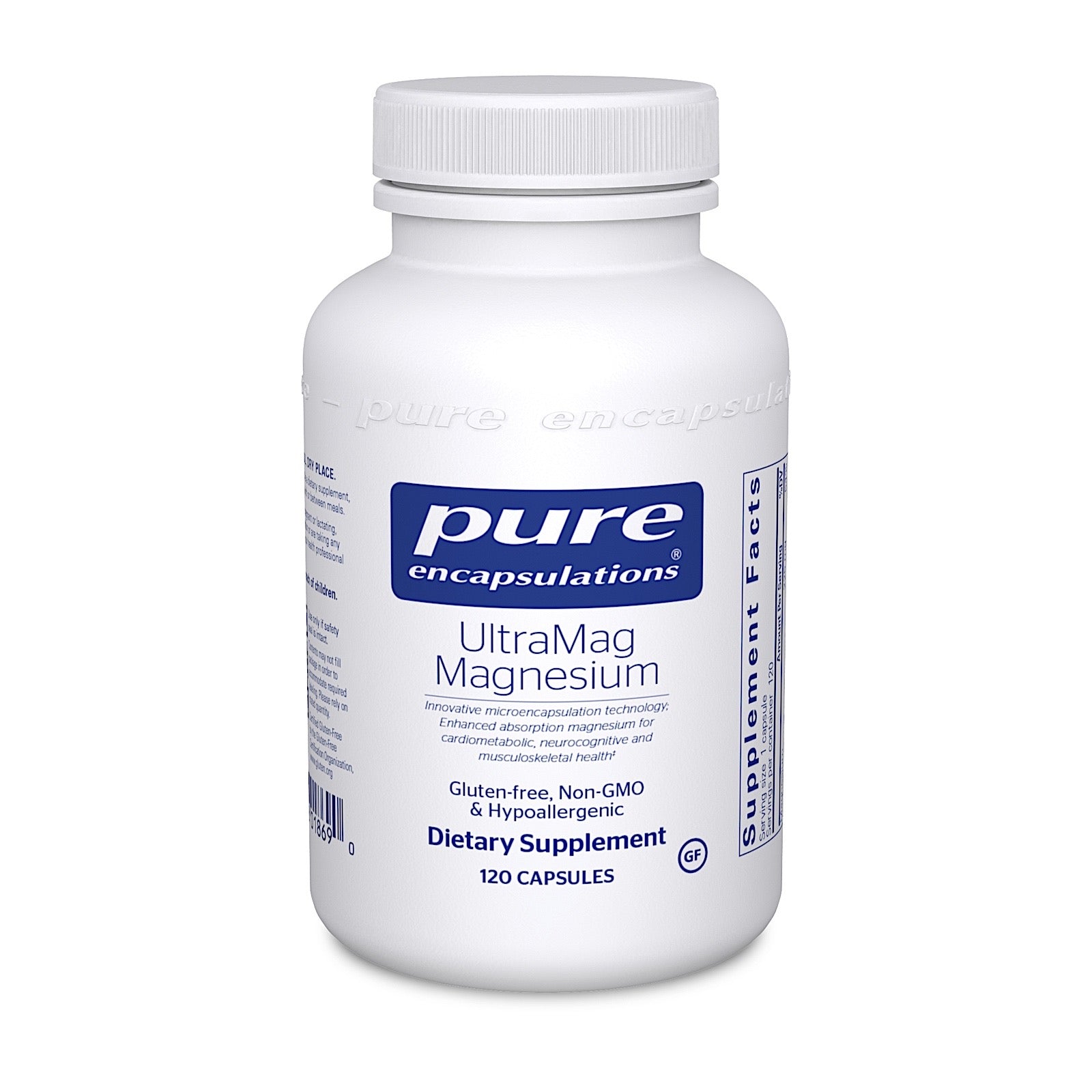 Pure Encapsulations, UltraMag Magnesium, 120 Capsules UPC 766298018690 | HiLife Vitamins