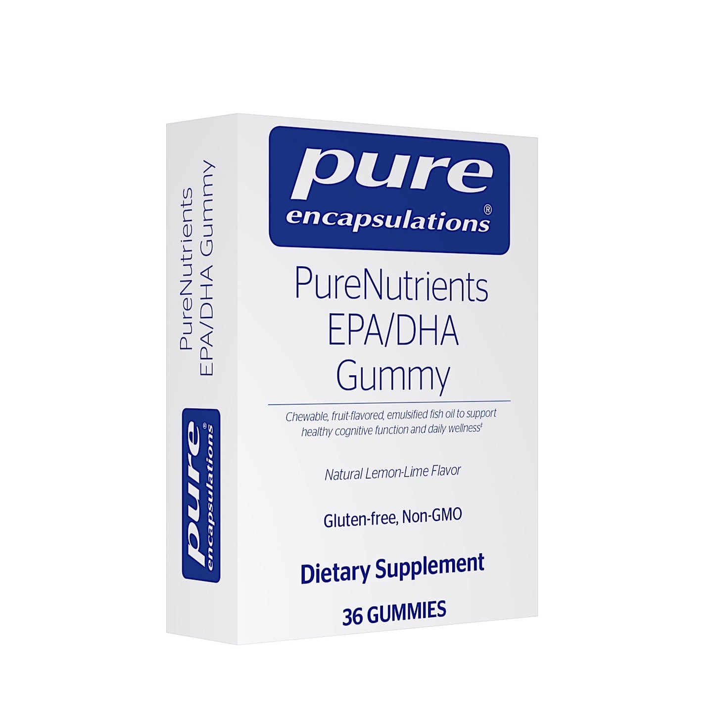 Pure Encapsulations, PureNutrients EPA/DHA (natural lemon-lime flavor), 36 gummies UPC 766298021805 | HiLife Vitamins