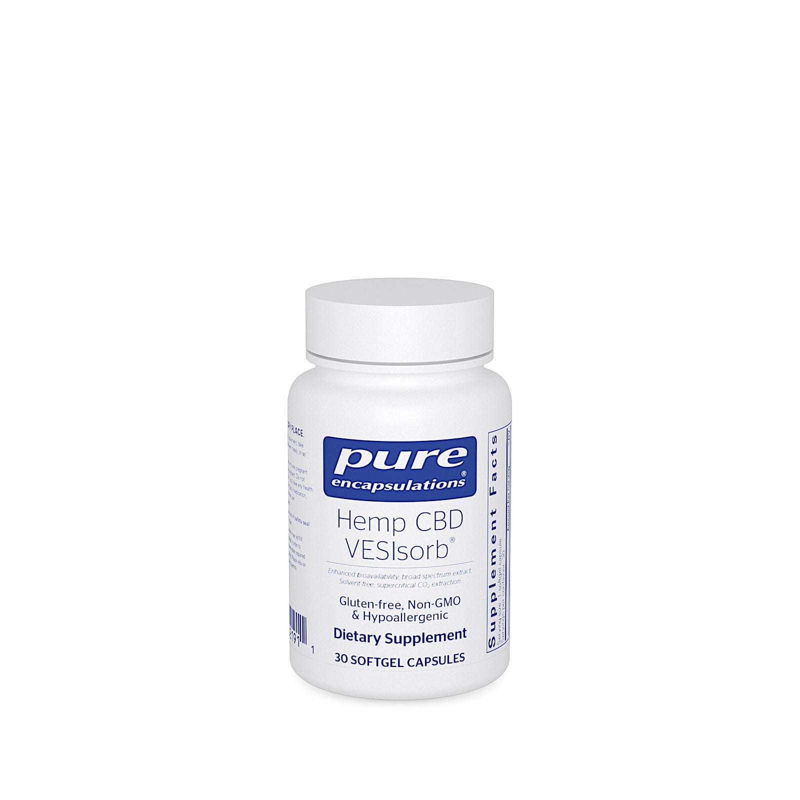 Pure Encapsulations, Hemp extract VESIsorb, 30 Capsules UPC 766298021911 | HiLife Vitamins