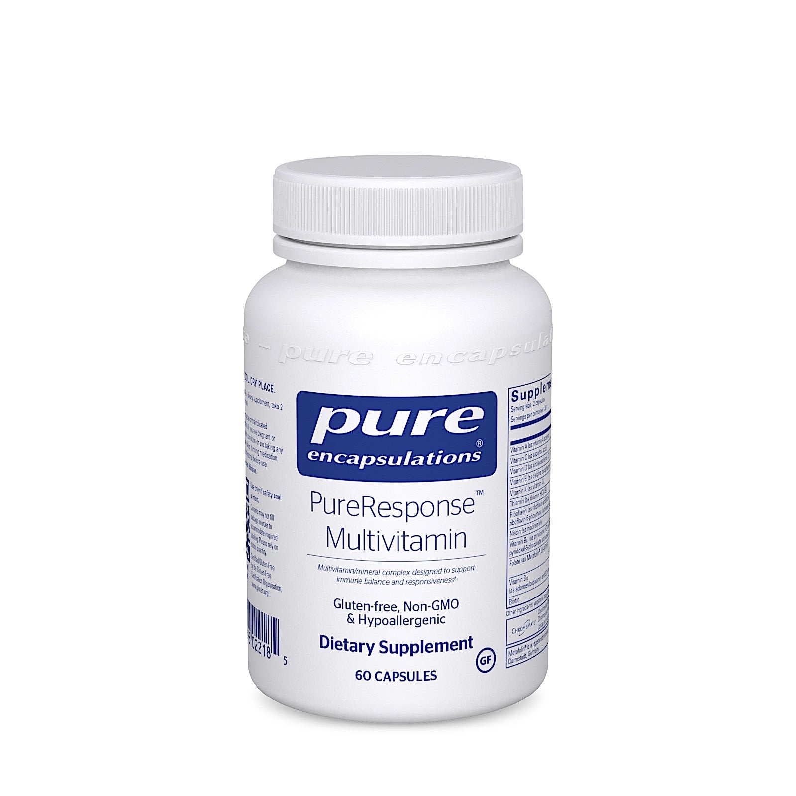 Pure Encapsulations, PureResponse Multivitamin, 60 Capsules UPC 766298022185 | HiLife Vitamins