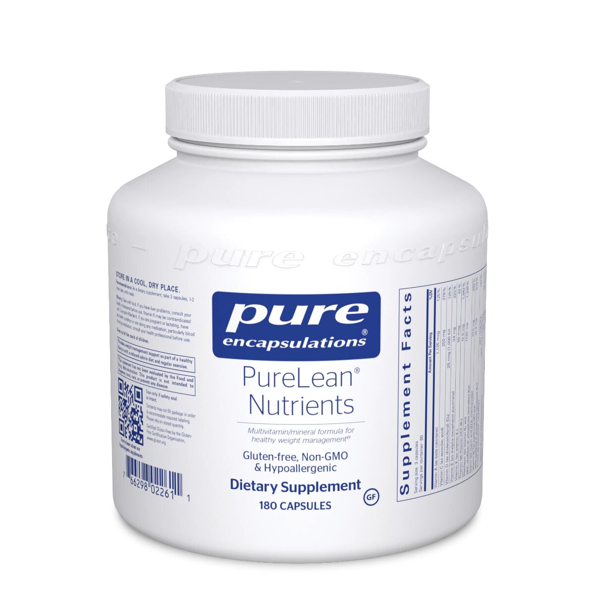 Pure Encapsulations, PureLean Nutrients, 180 Capsules UPC 766298022611 | HiLife Vitamins
