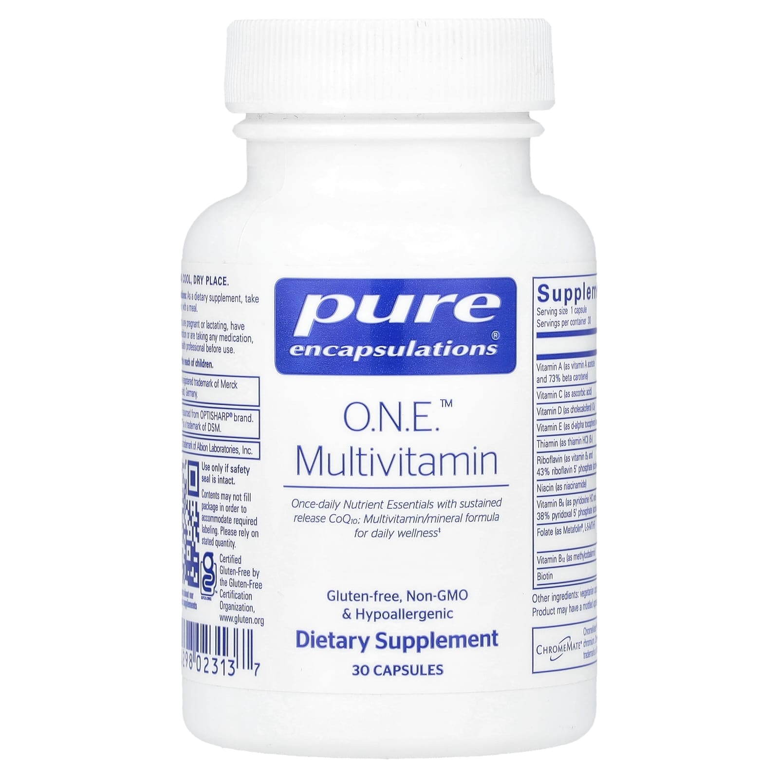 Pure Encapsulations, O.N.E.™ Multivitamin, 30 Capsules - 766298023137 | Hilife Vitamins