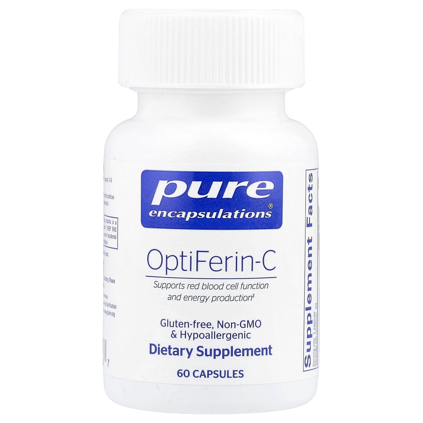 Pure Encapsulations, OptiFerin-C, 60 Capsules UPC 766298023267 | HiLife Vitamins