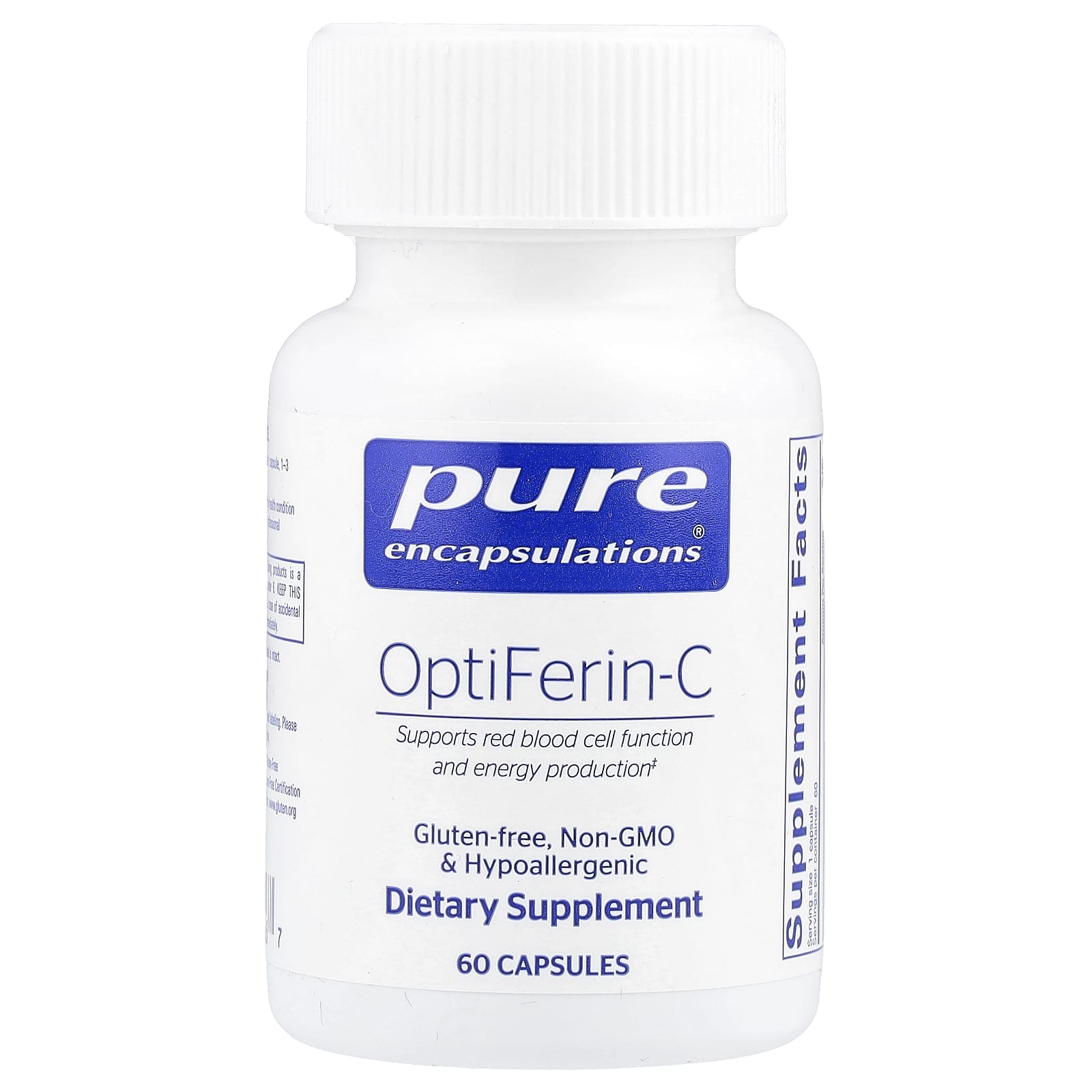 Pure Encapsulations, OptiFerin-C, 60 Capsules UPC 766298023267 | HiLife Vitamins