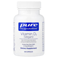 Pure Encapsulations, Vitamin D3 (Vegan), 120 Capsules UPC 766298023502 | HiLife Vitamins