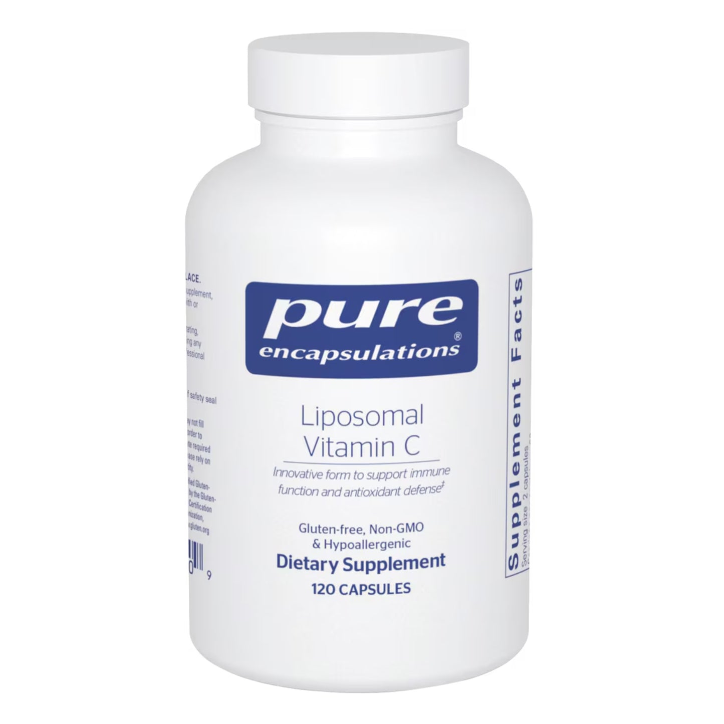 Pure Encapsulations, Liposomal Vitamin C, 120 Capsules UPC 766298025209 | HiLife Vitamins