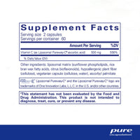 Pure Encapsulations, Liposomal Vitamin C, 120 Capsules UPC 766298025209 | HiLife Vitamins