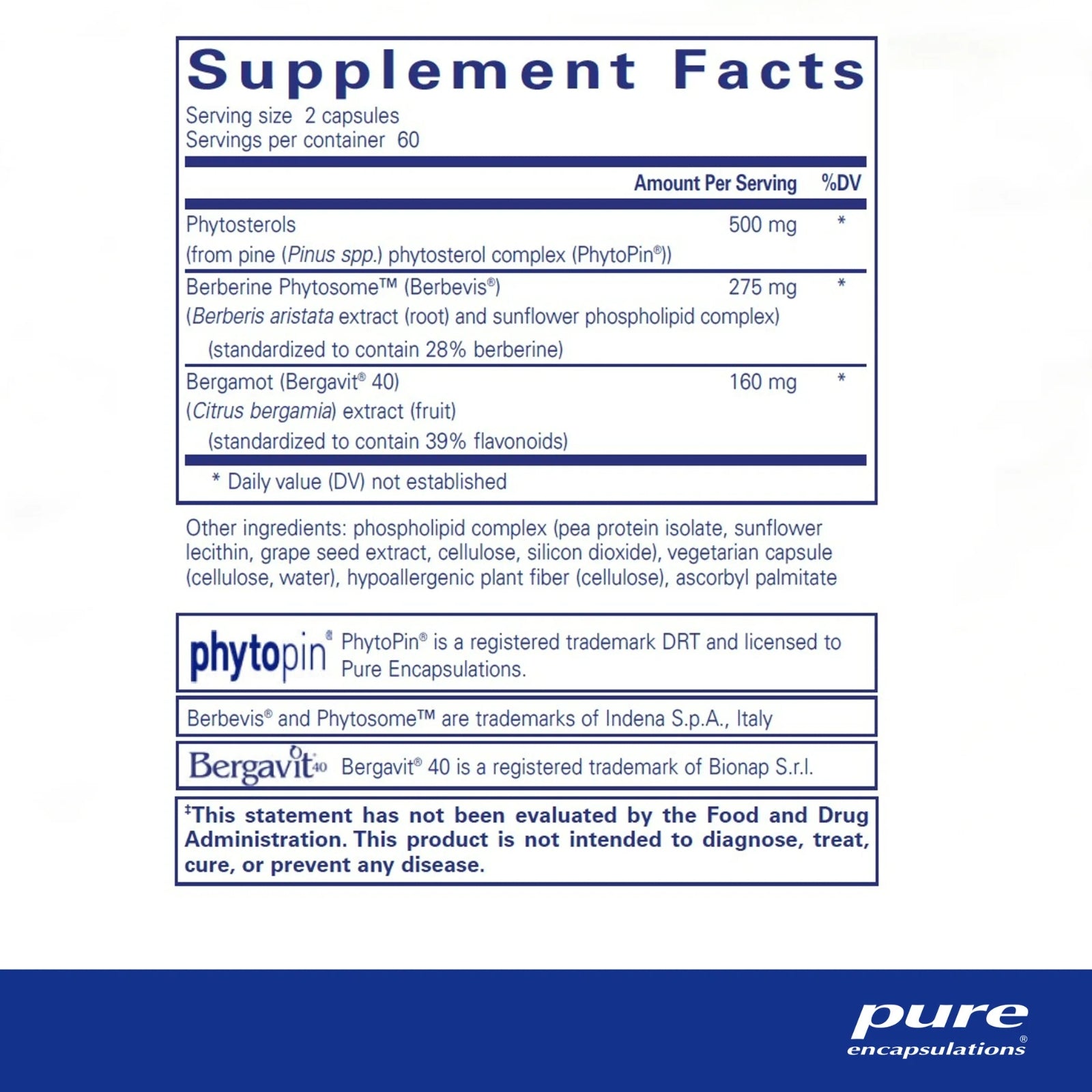 Pure Encapsulations, CholestePure Plus ‡, 120 Capsules UPC 766298025537 | Hilife Vitamins