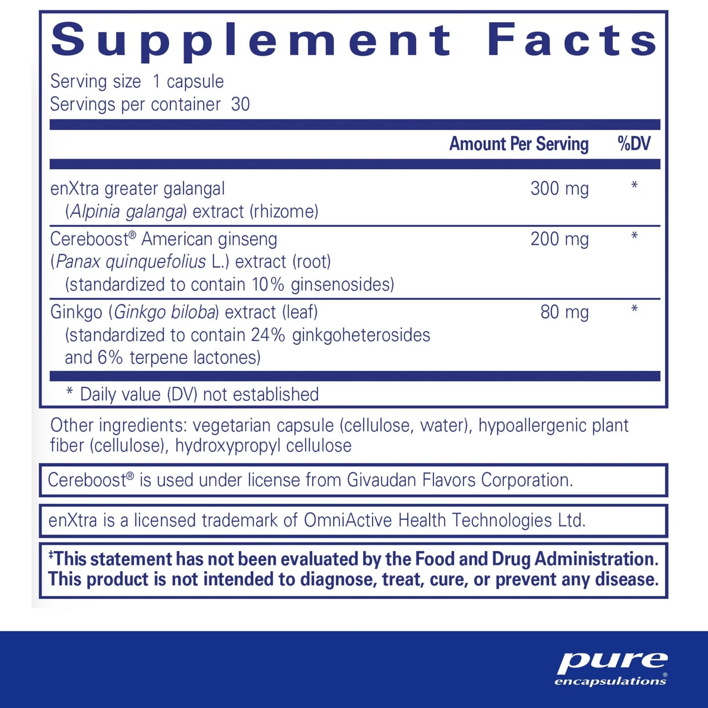 Pure Encapsulations, Rapid Mental Energy, 30 Capsules UPC 766298025858 | HiLife Vitamins