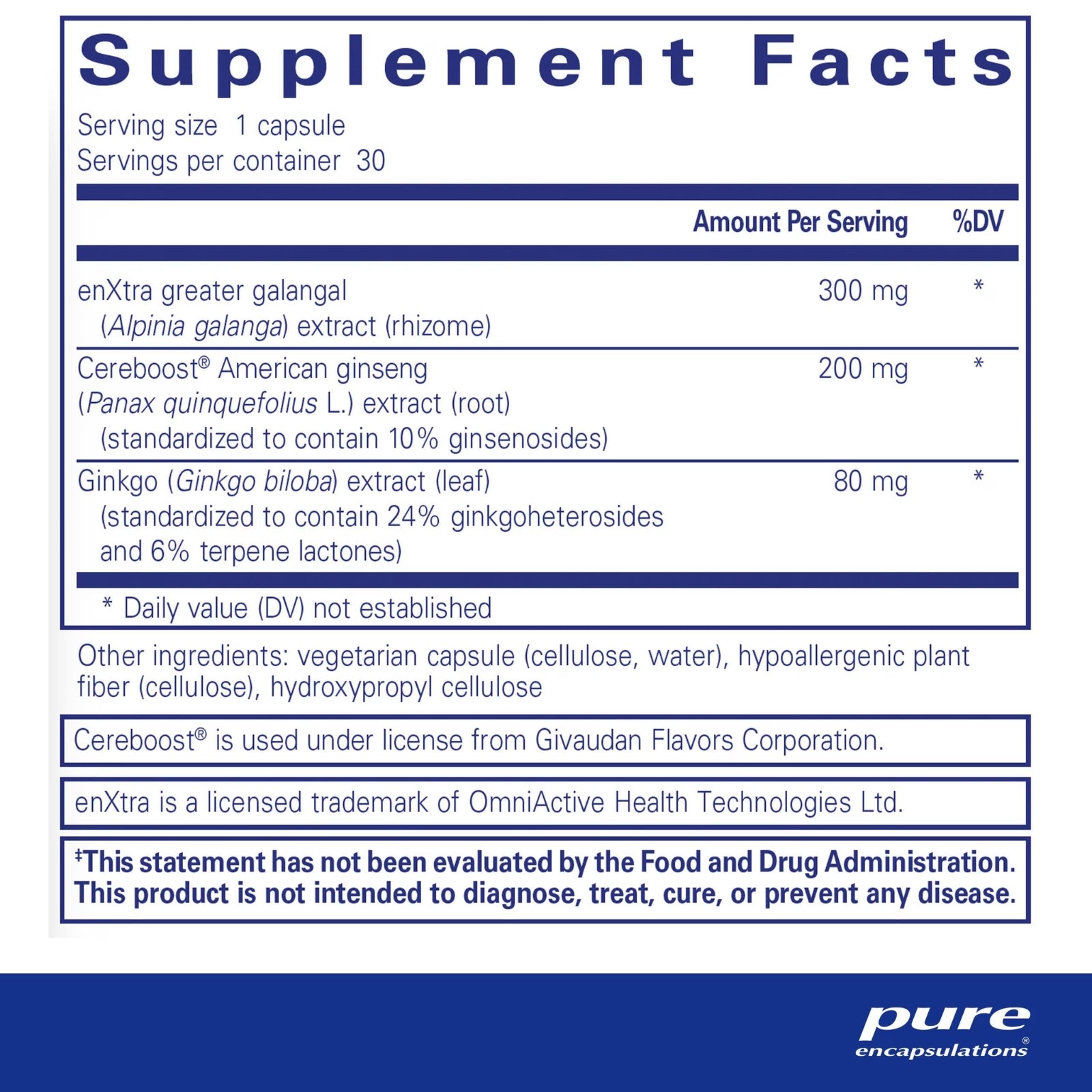 Pure Encapsulations, Rapid Mental Energy, 30 Capsules UPC 766298025858 | HiLife Vitamins