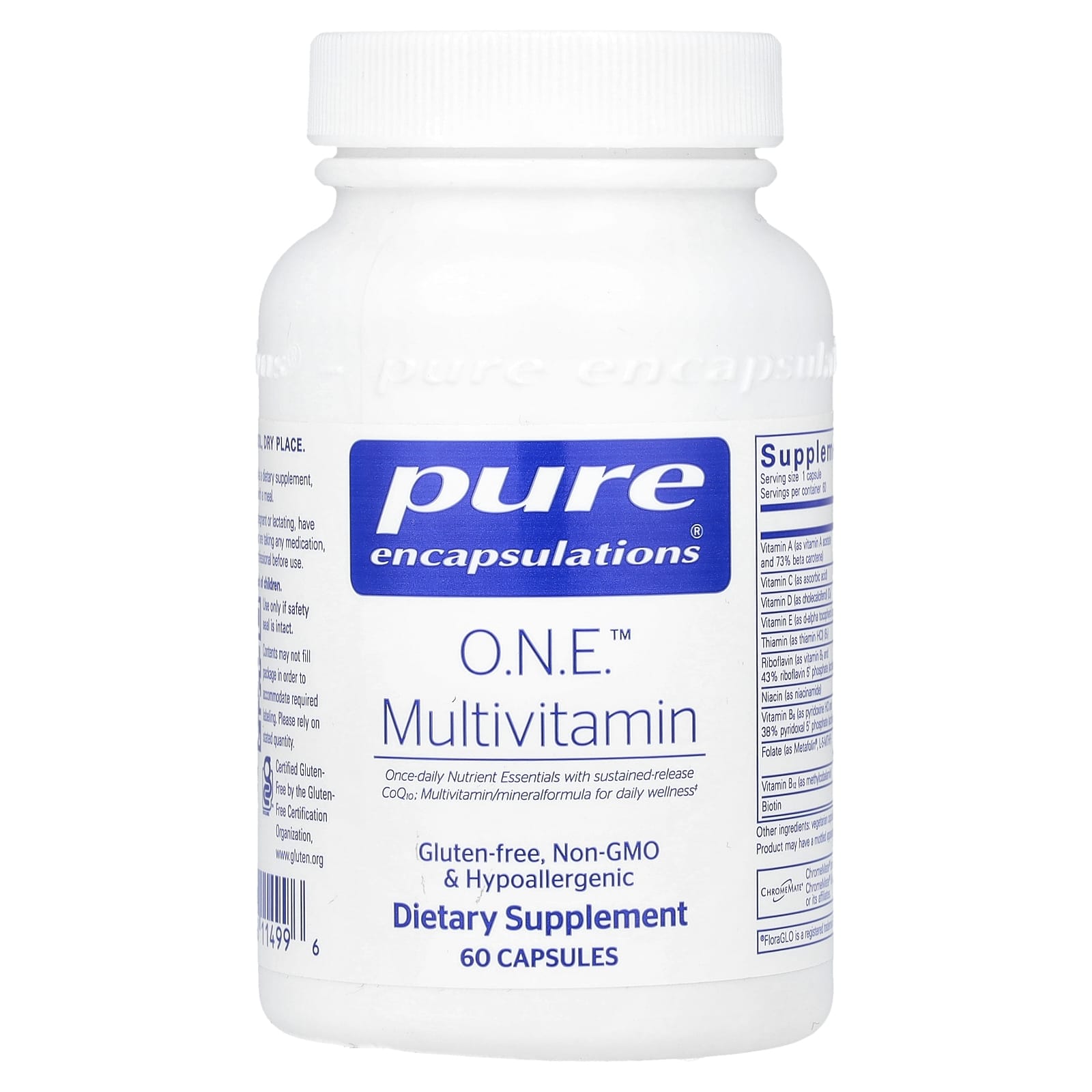 Pure Encapsulations, O.N.E. Multivitamin, 60 Capsules - 766298114996 | Hilife Vitamins