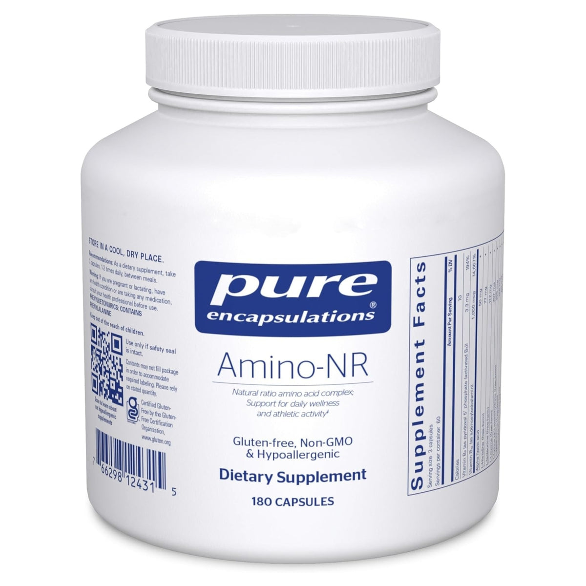 Pure Encapsulations, Amino-NR, 180 Capsules UPC 766298124315 | Hilife Vitamins